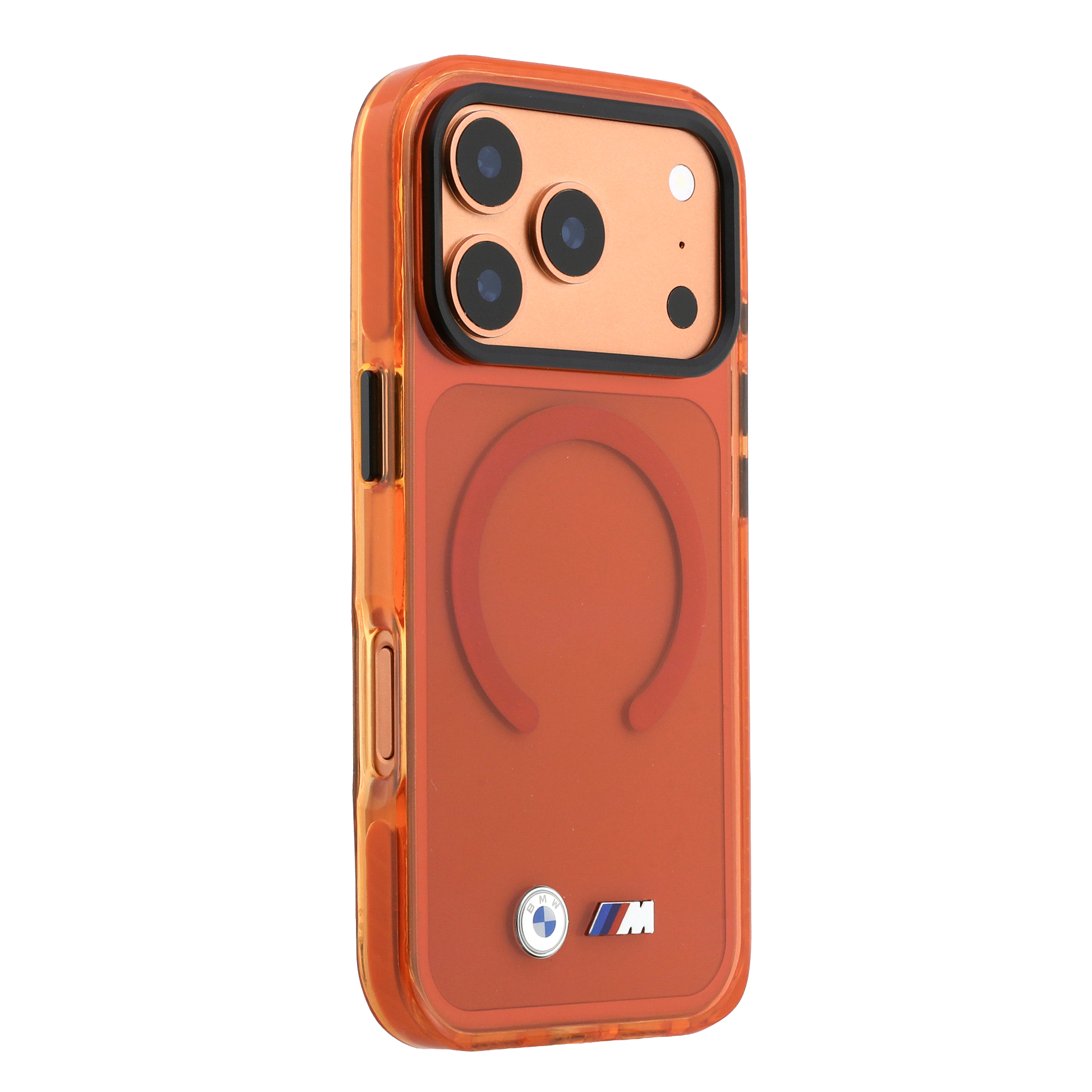 iPhone 17 Pro - BMW Shockproof IML Metal Logos Orange - 4