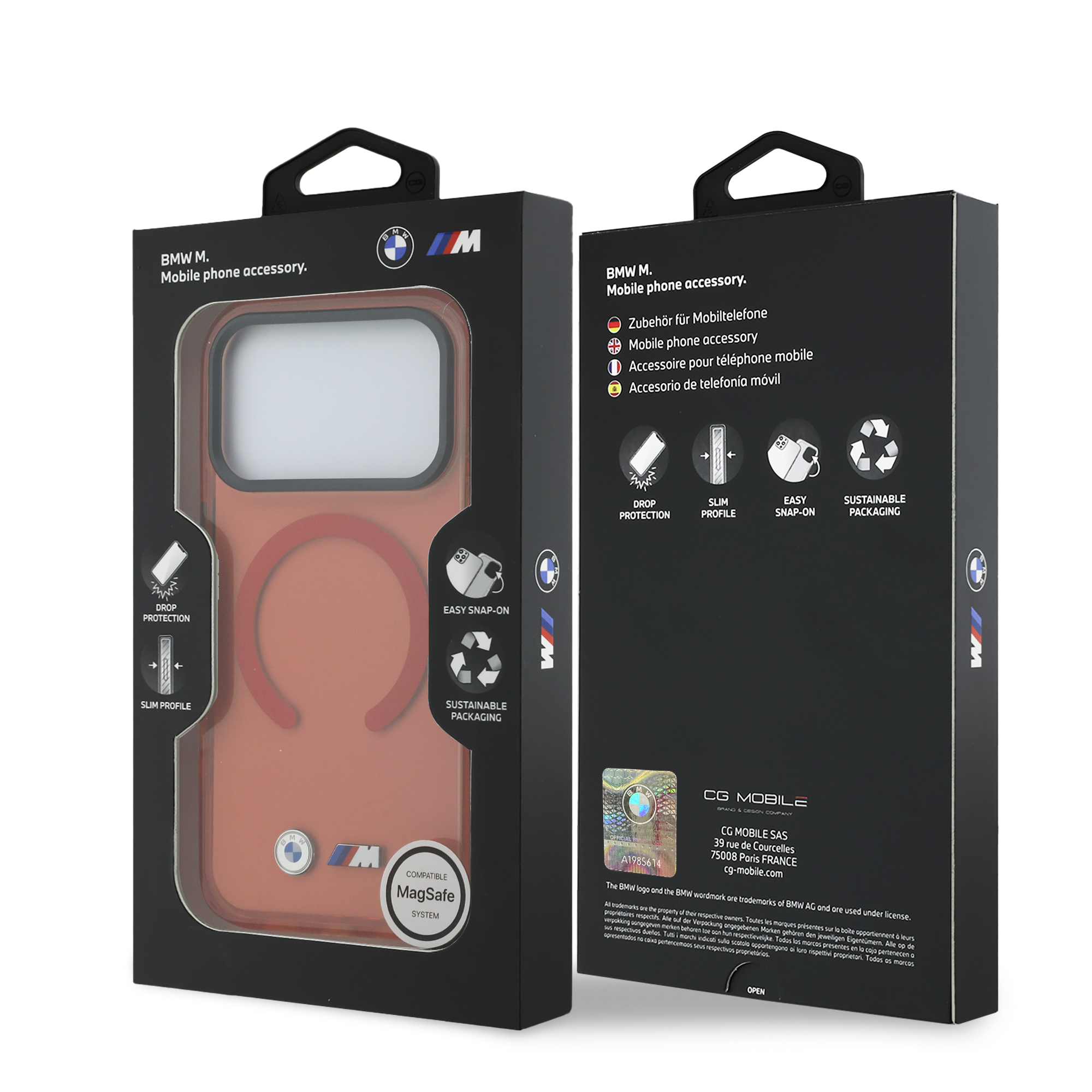 iPhone 17 Pro - BMW Shockproof IML Metal Logos Orange - 8