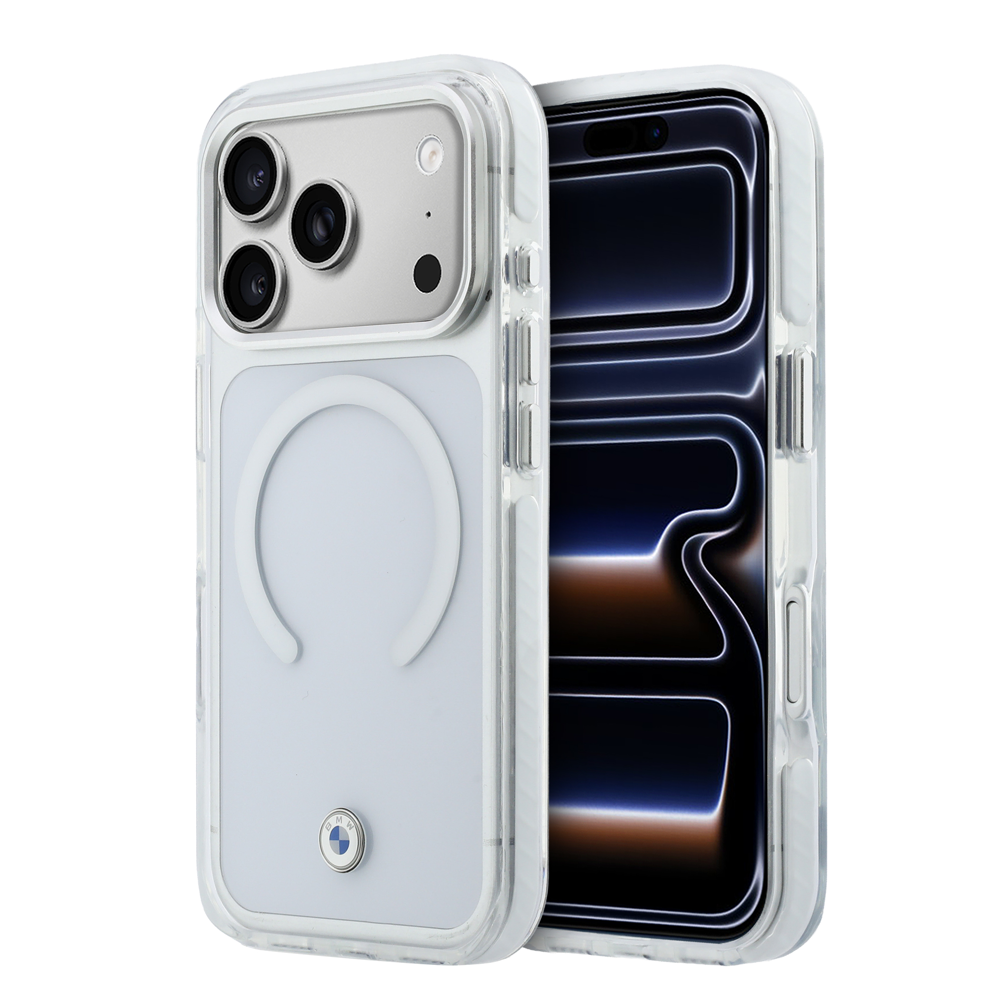 iPhone 17 Pro - BMW Shockproof IML Metal Logo Transparent - 2