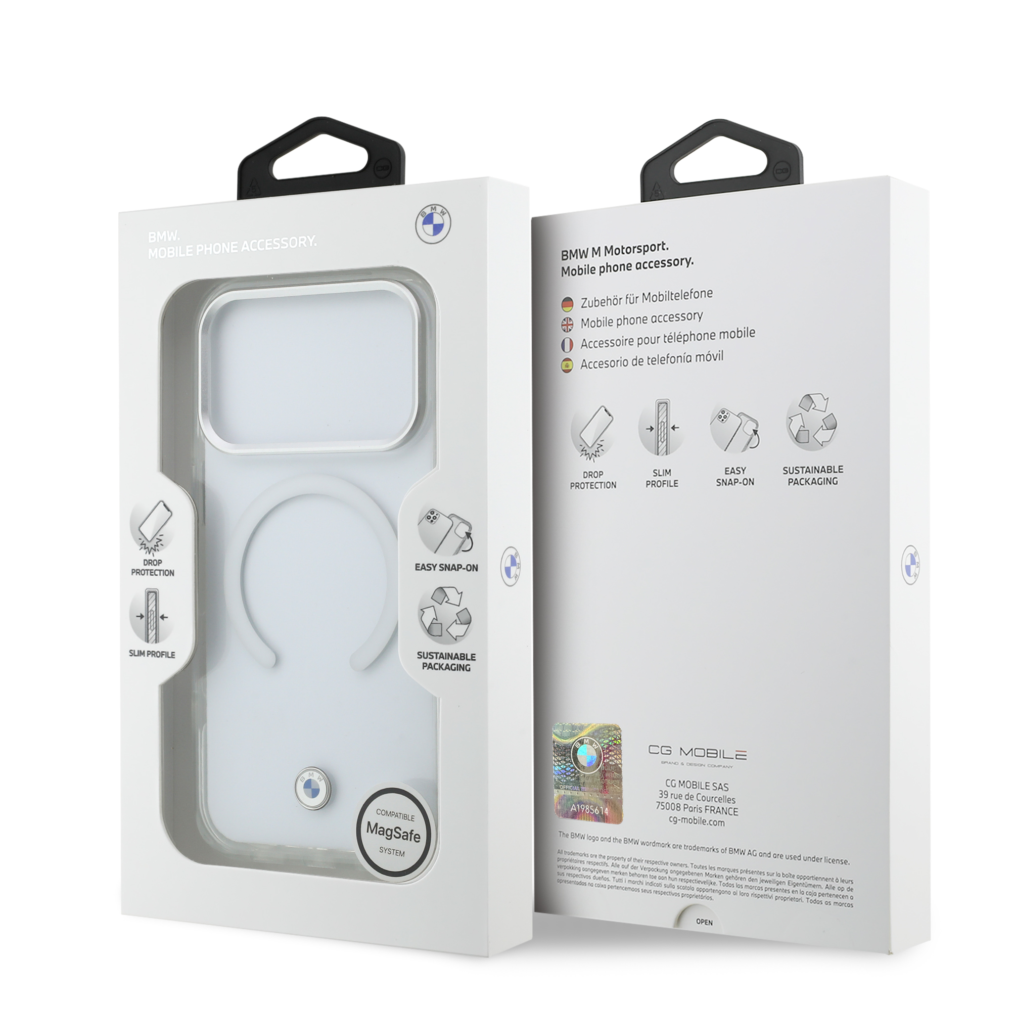 iPhone 17 Pro - BMW Shockproof IML Metal Logo Transparent - 8