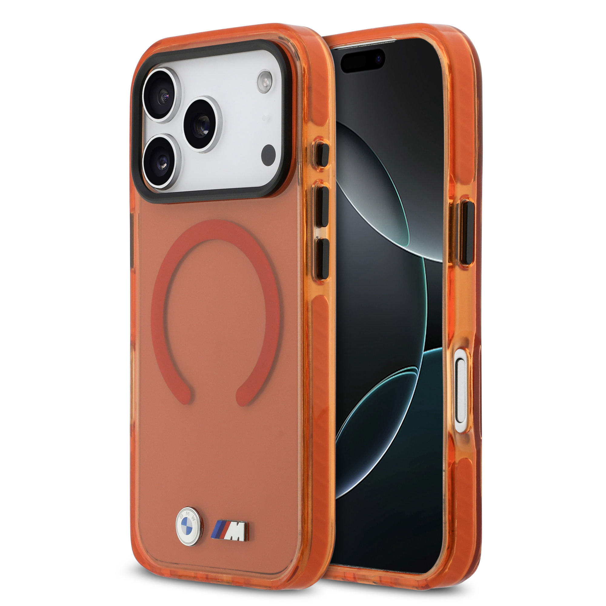 iPhone 17 Pro Max - BMW Shockproof Metal Logos Orange - 2