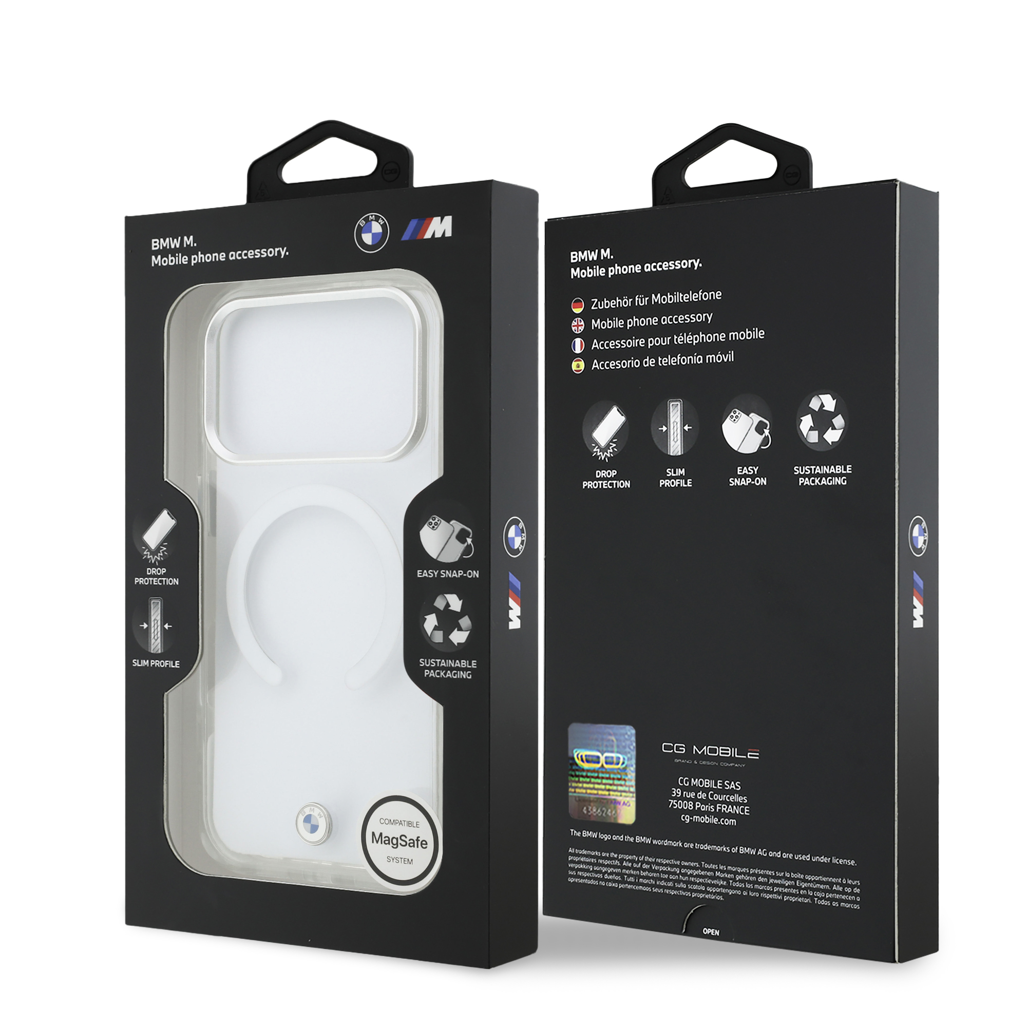 iPhone 17 Pro Max - BMW Shockproof IML Metal Logo Transparent - 8