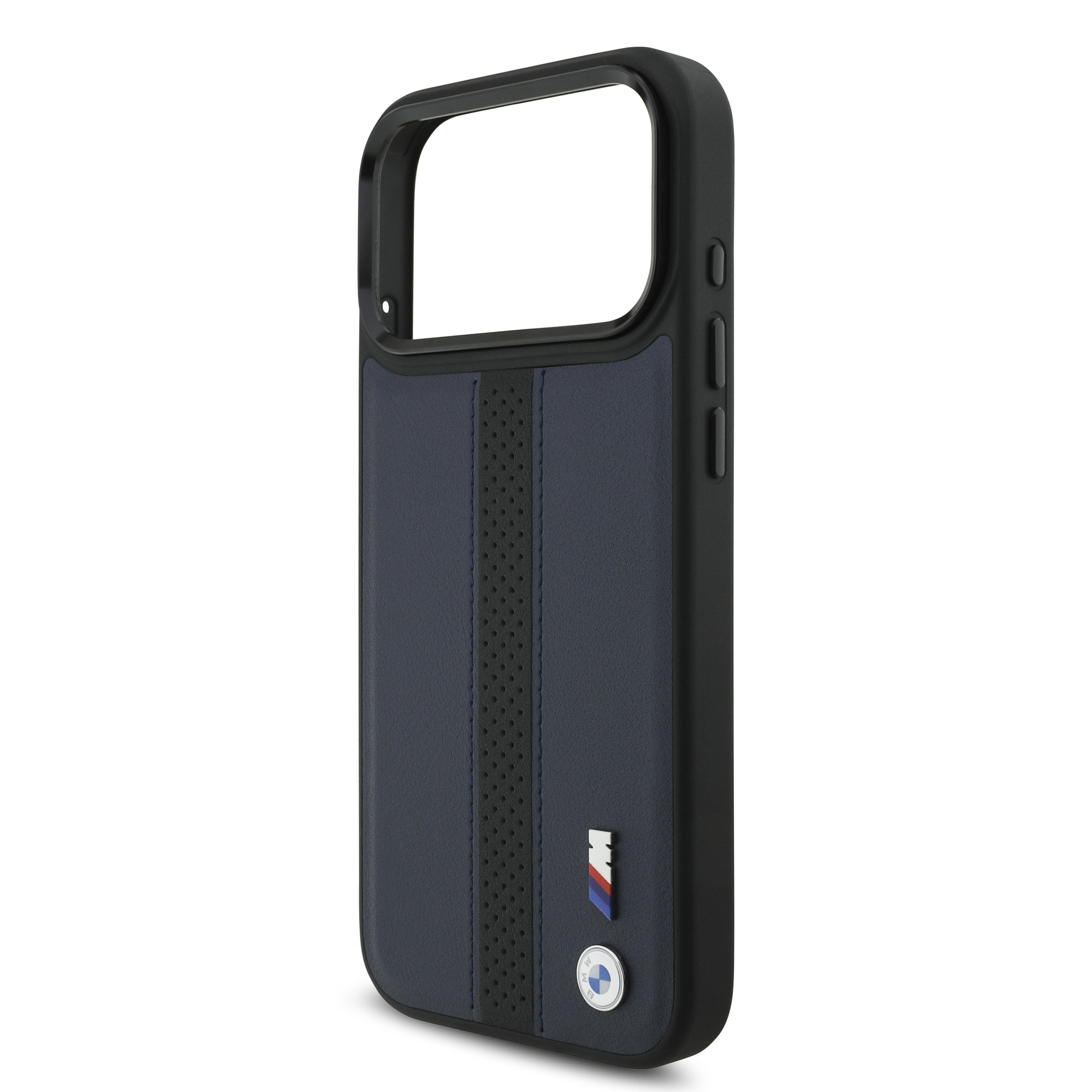 iPhone 17 Pro Max - BMW Leather Perforated Stripe Logo Navy - 6