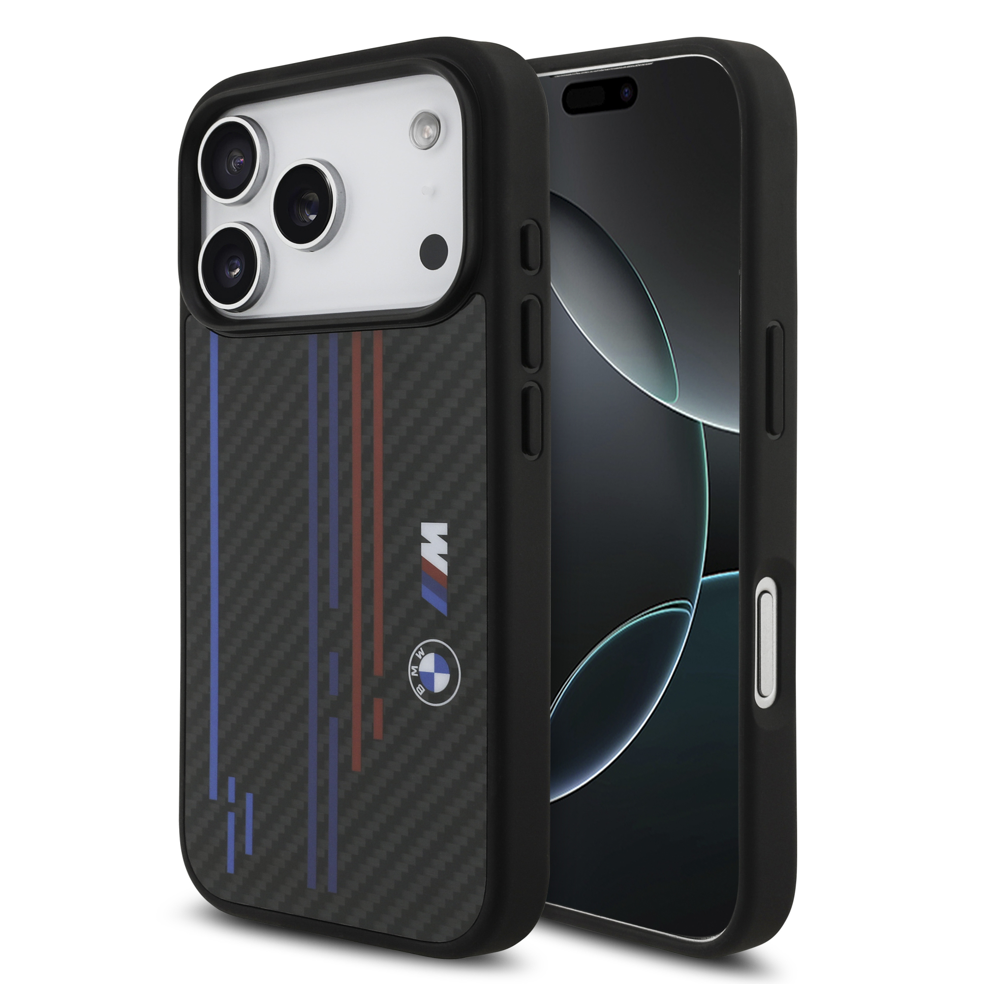 iPhone 17 Pro - BMW Kevlar Lines Printed Logos Black - 2