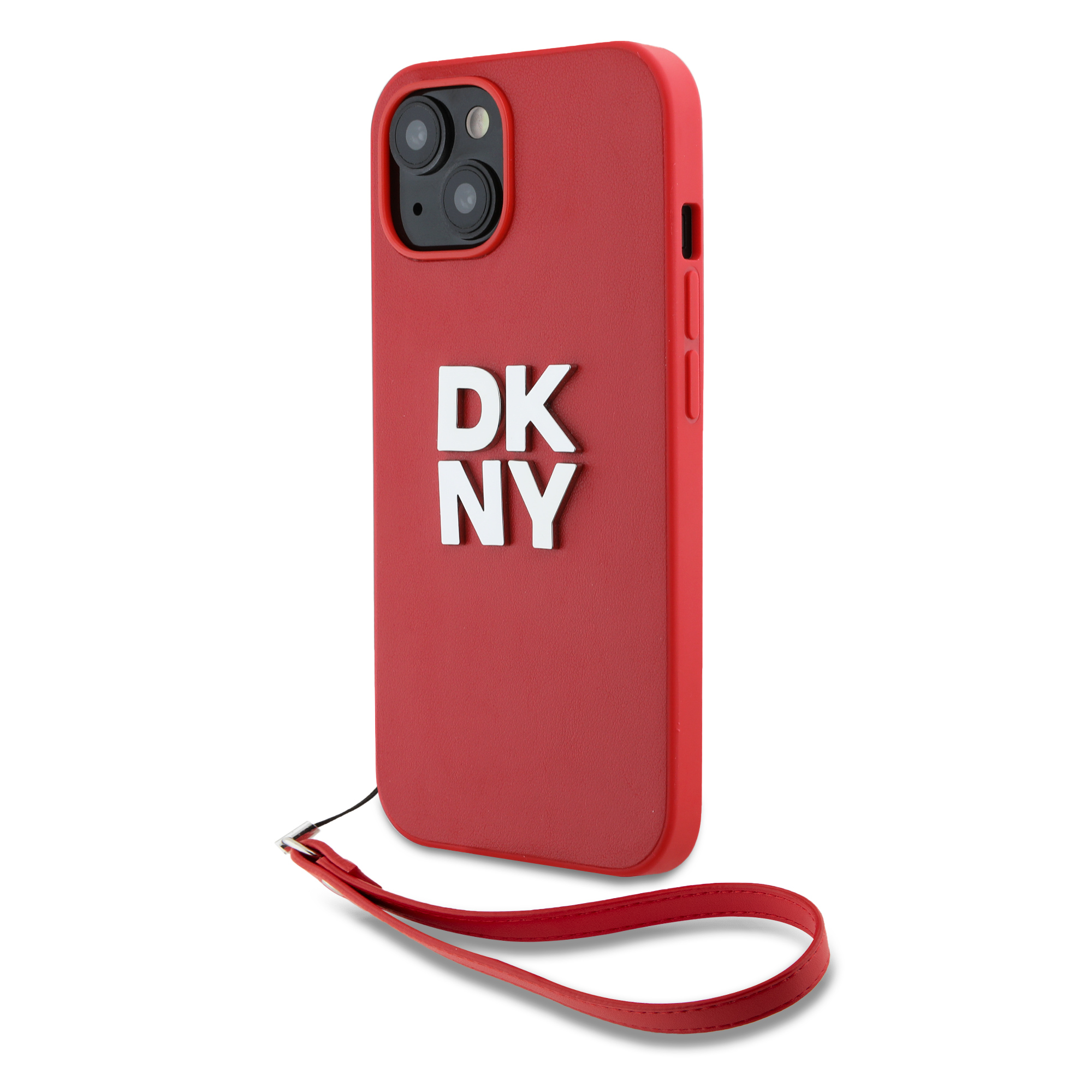 iPhone 15 - DKNY Leather Wrist Strap Stack Logo Pink - 2