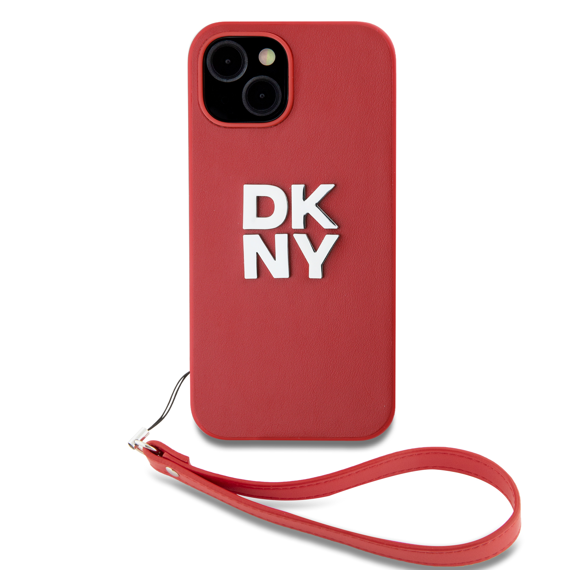 iPhone 15 - DKNY Leather Wrist Strap Stack Logo Pink - 3