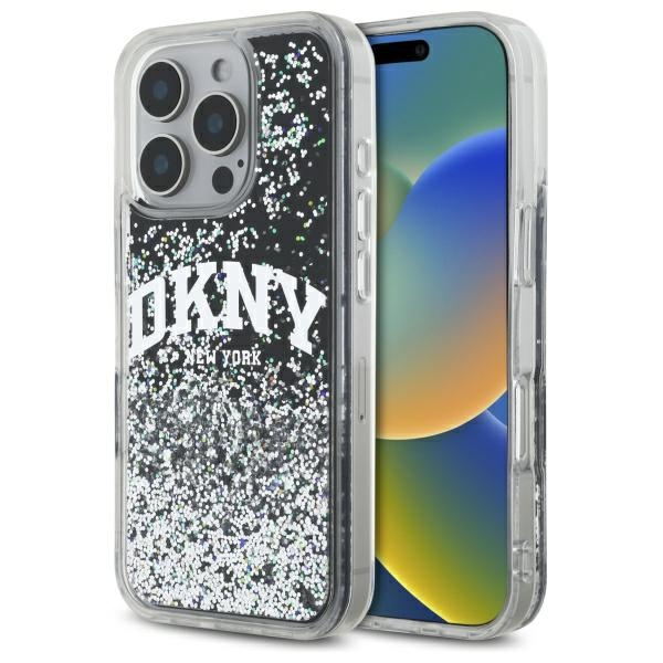 iPhone 16 Pro Max - DKNY Liquid Glitters Arch Logo Black - 3