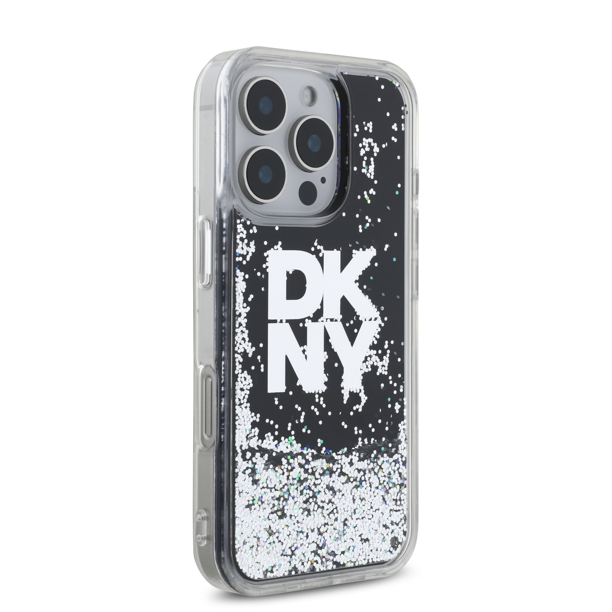 iPhone 16 Pro Max - DKNY Liquid Glitters Stack Logo Black - 4