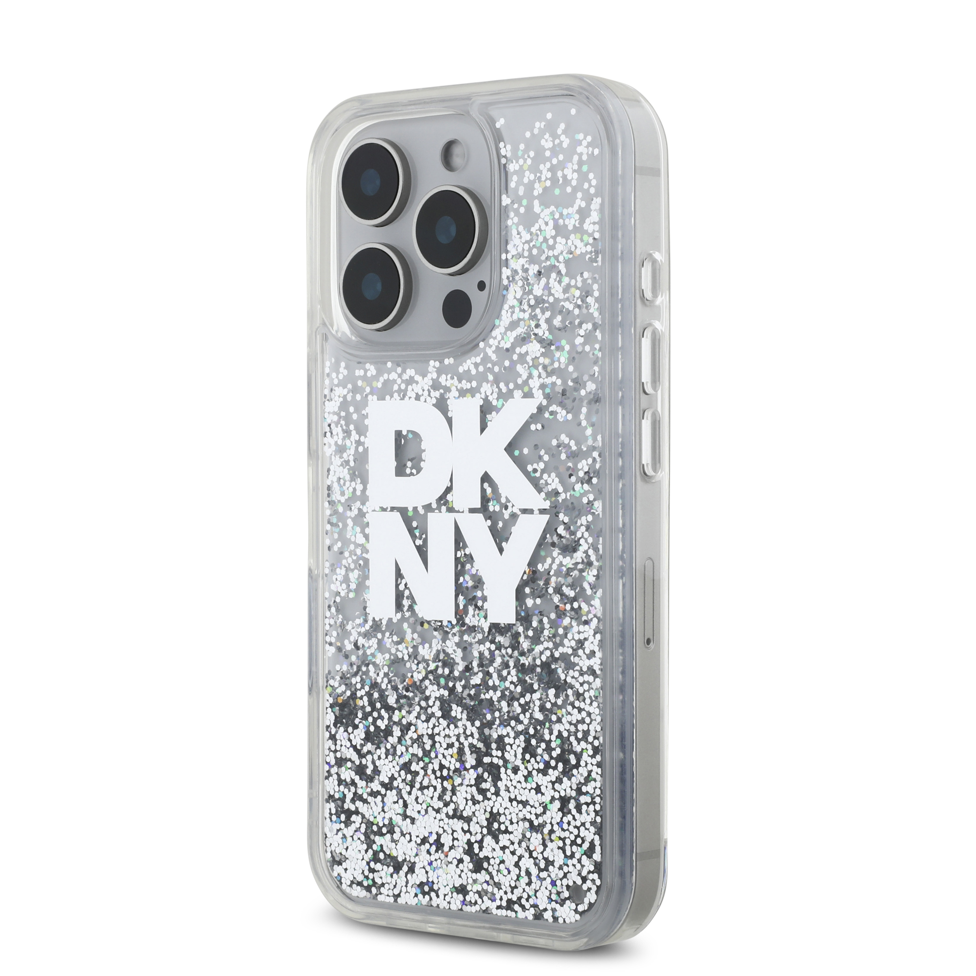 iPhone 16 Pro Max - DKNY Liquid Glitters Stack Logo White - 3