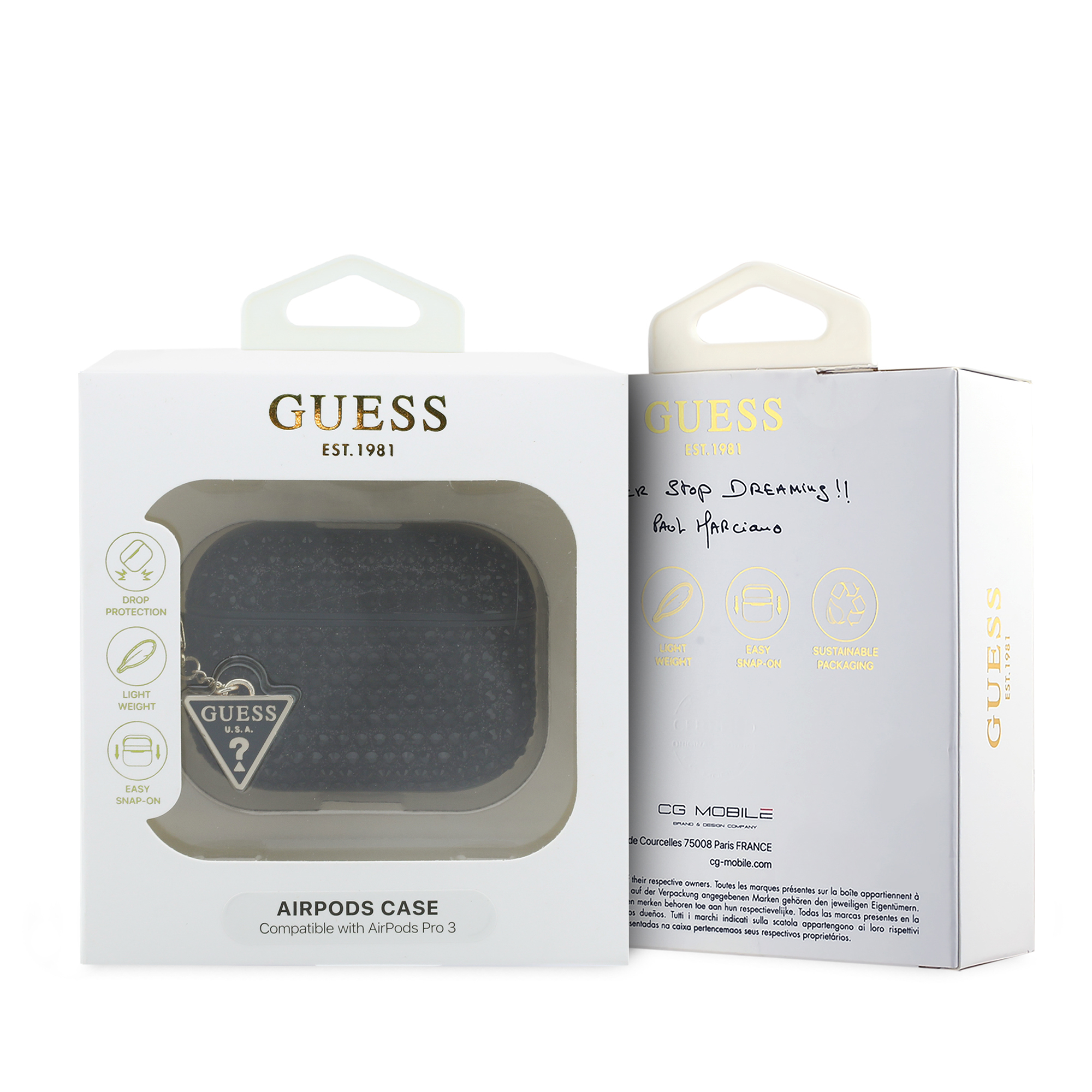 AirPods Pro 3 - GUESS Rhinestone Triangle Charm Black - 4