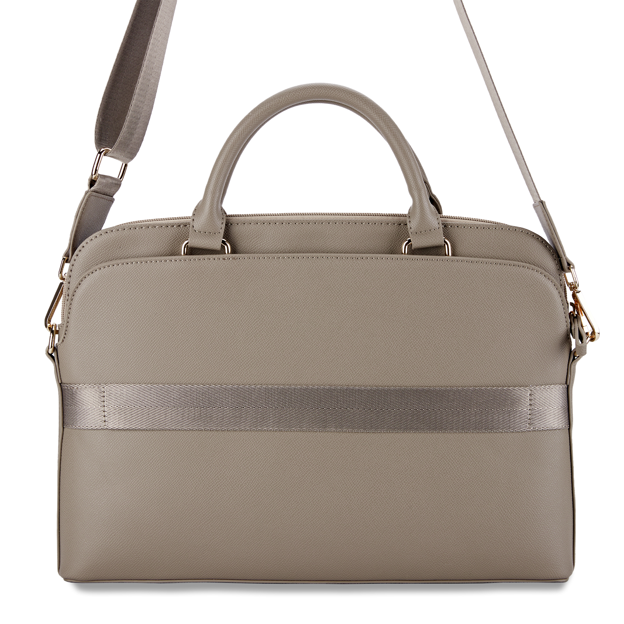 Laptop Bag 15 - GUESS Grained Zipper Pocket Triangle Logo Brown - 3