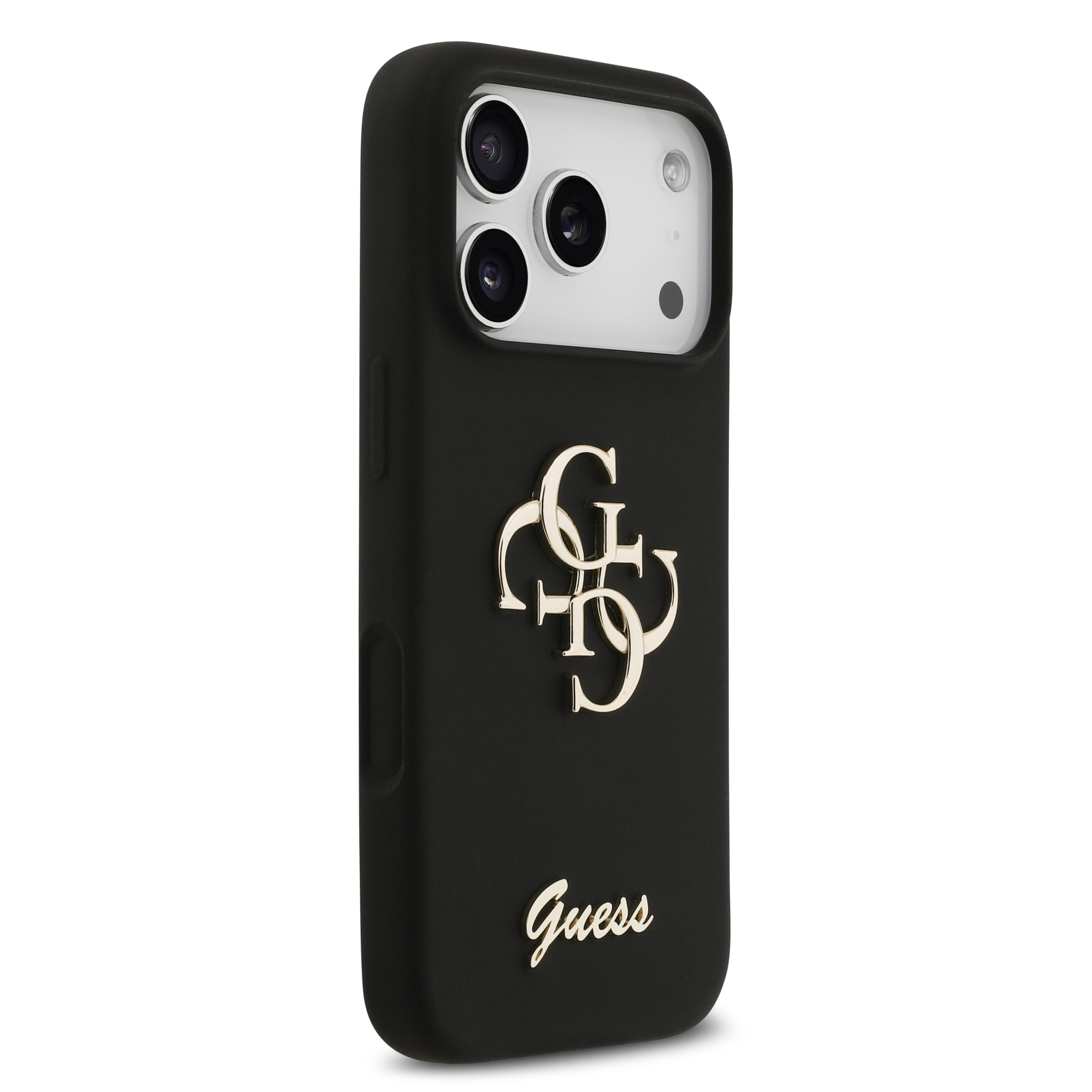 iPhone 17 Pro - GUESS Silicone Big 4G Script Black - 4