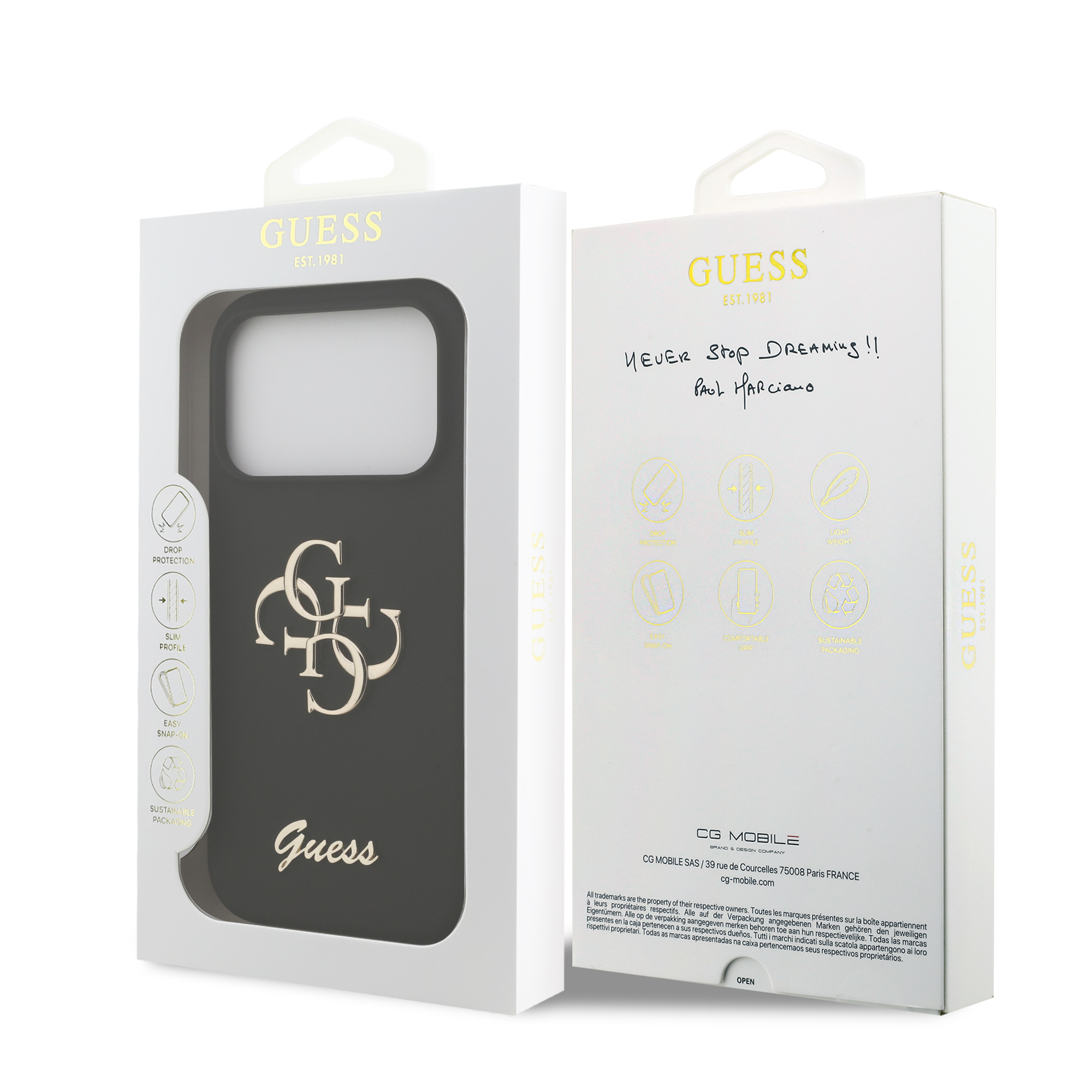 iPhone 17 Pro - GUESS Silicone Big 4G Script Black - 8