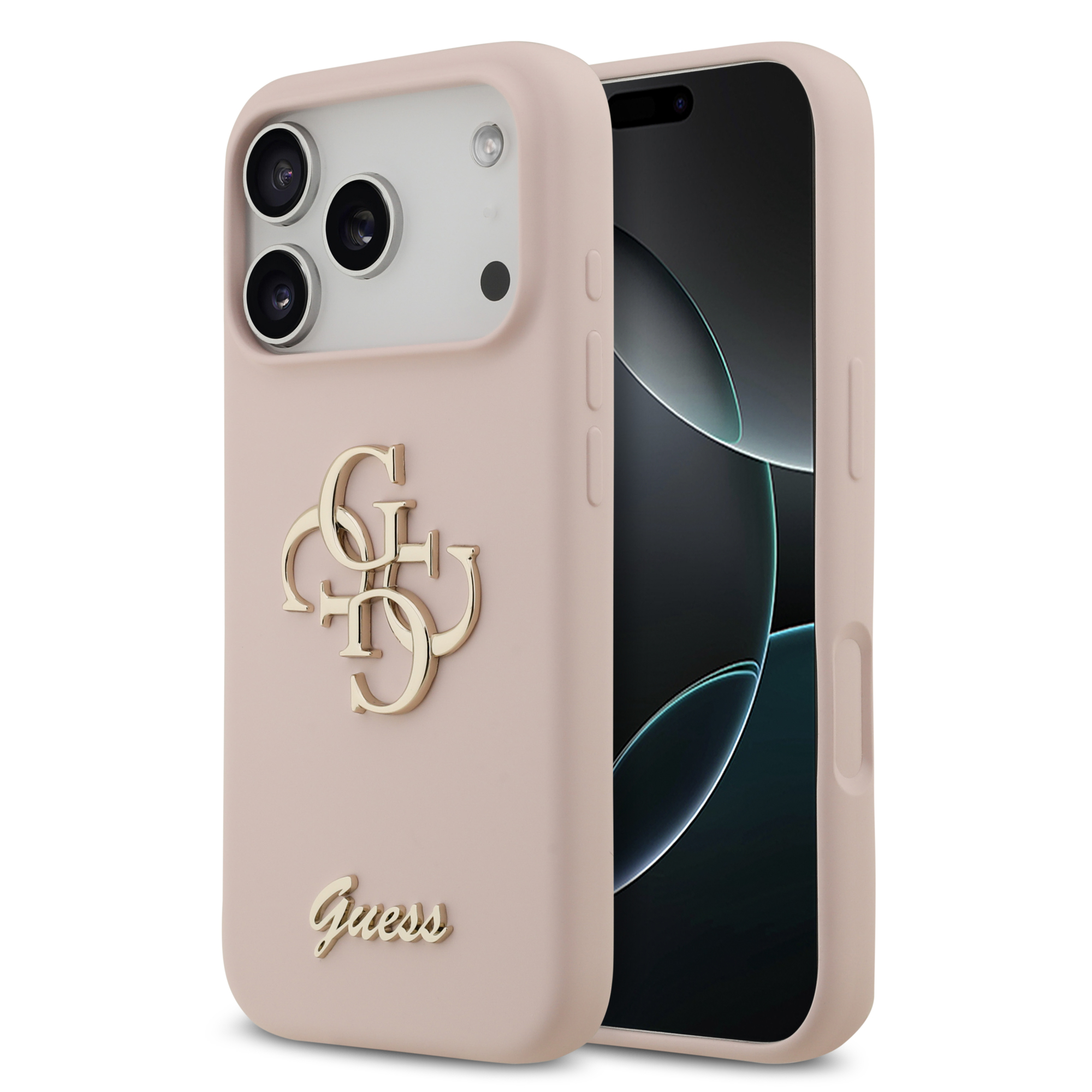 iPhone 17 Pro - GUESS Silicone Big 4G Script Pink - 2