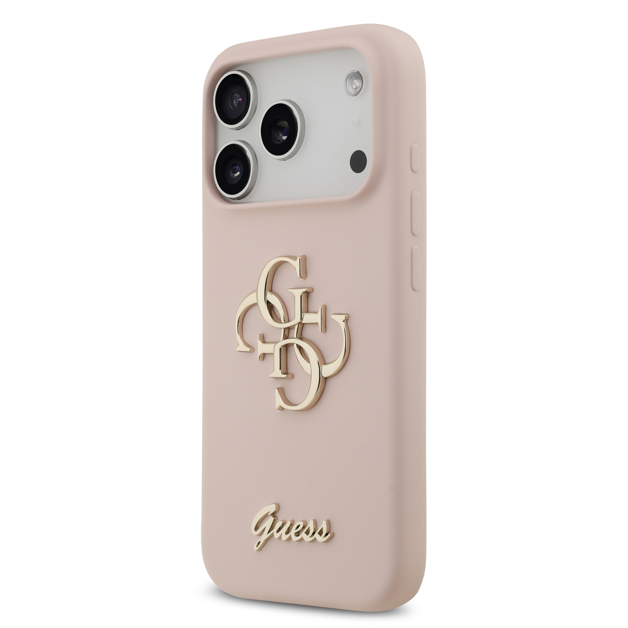 iPhone 17 Pro - GUESS Silicone Big 4G Script Pink - 3