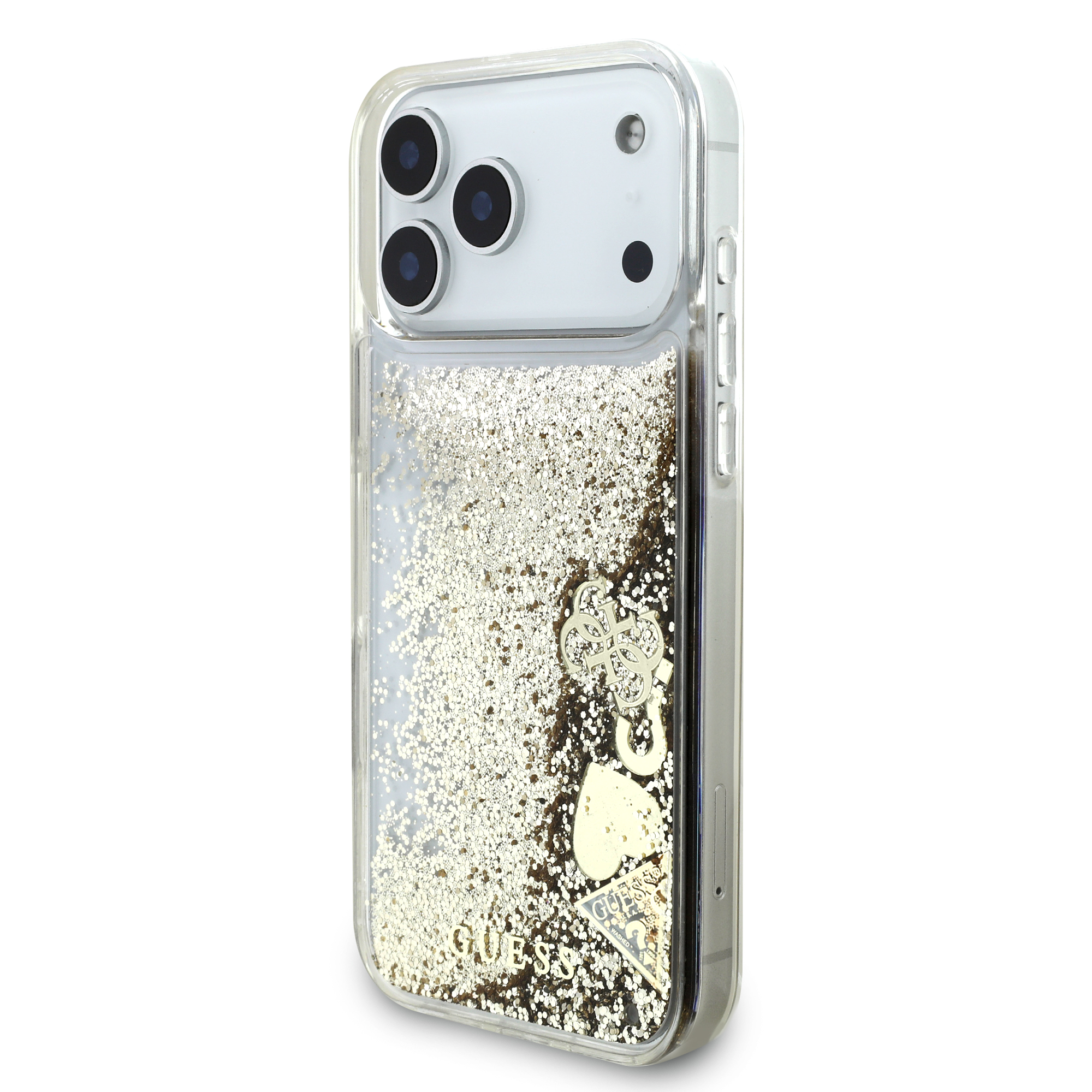 iPhone 17 Pro Max - GUESS Liquid Glitter 4 Charms Gold - 3