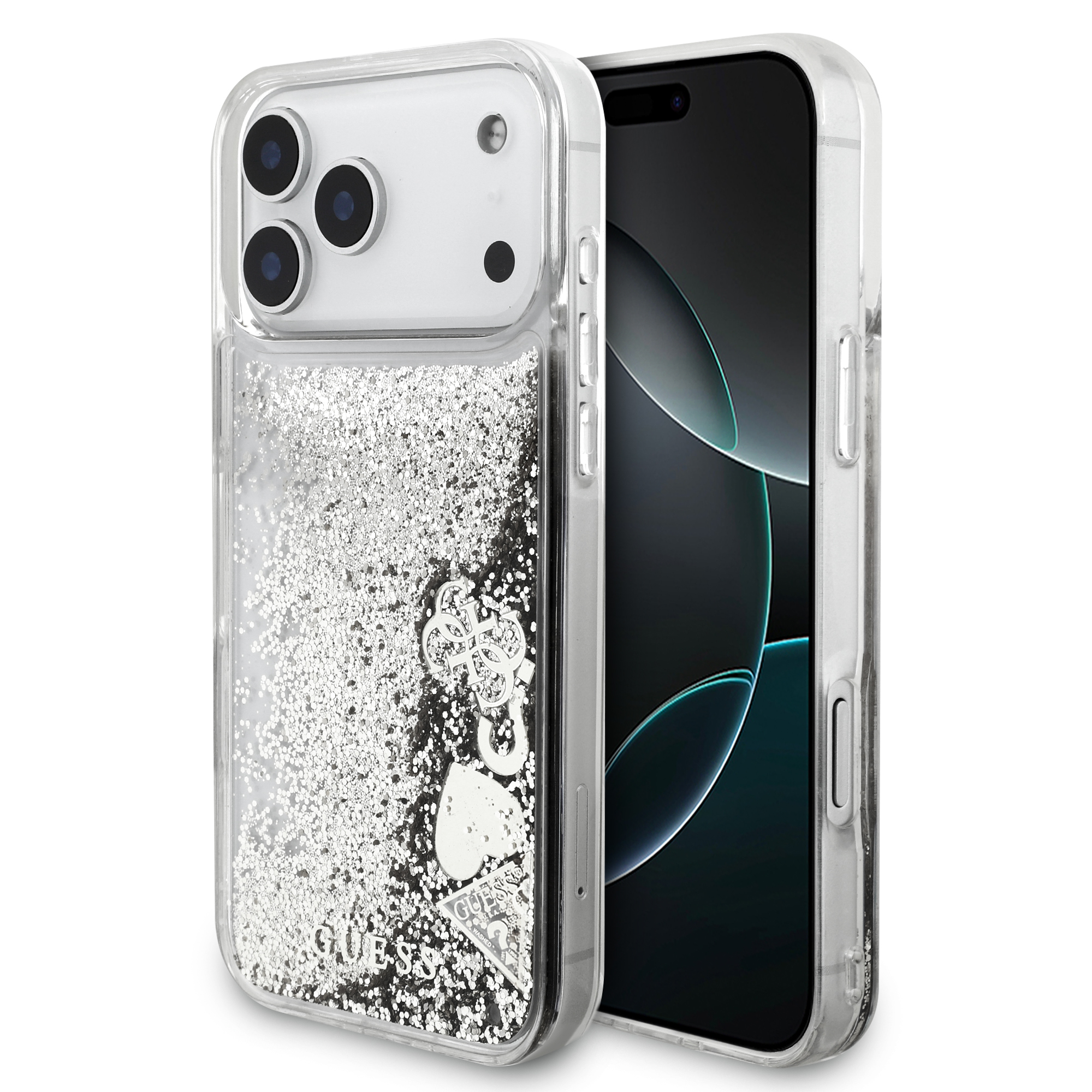 iPhone 17 Pro Max - GUESS Liquid Glitter Charms Silver - 2