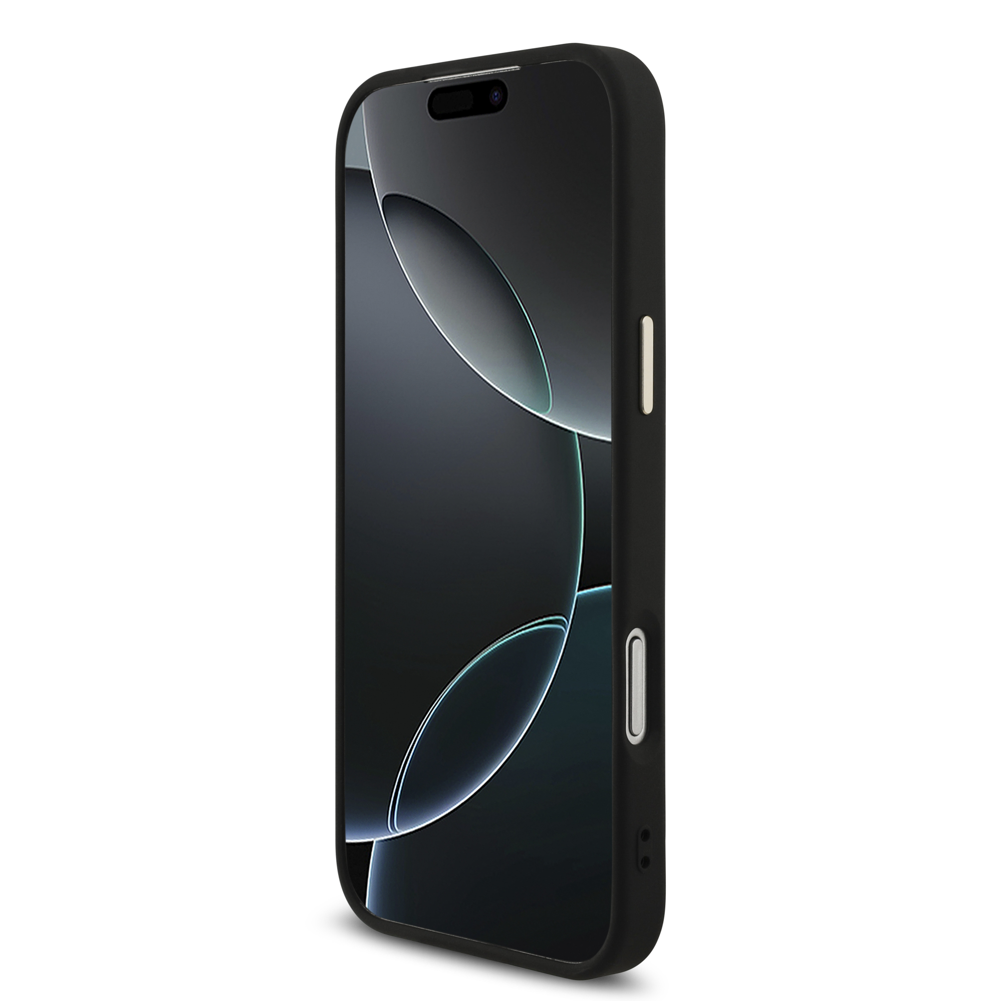 iPhone 17 Pro Max - GUESS Fixed Glitter Big 4G Metal Frame Black - 5