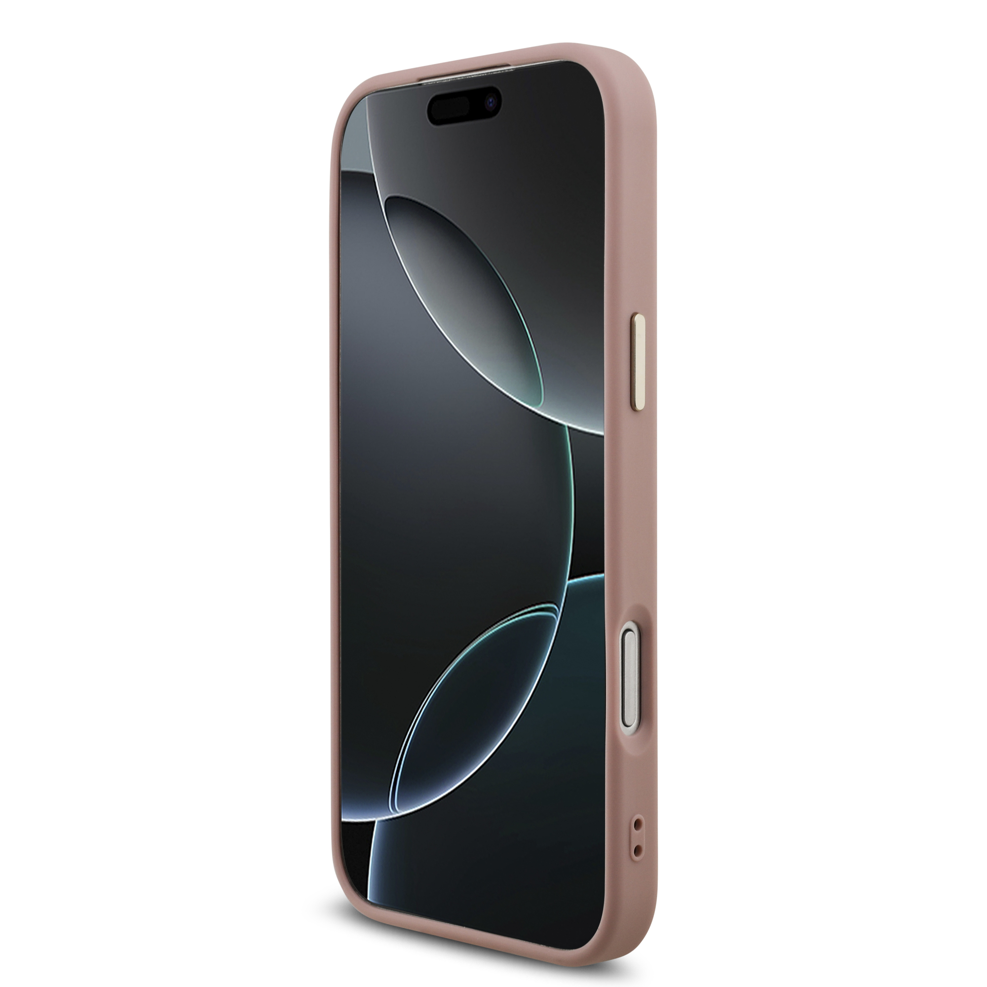 iPhone 17 Pro Max - GUESS Fixed Glitter Big 4G Metal Frame Pink - 5