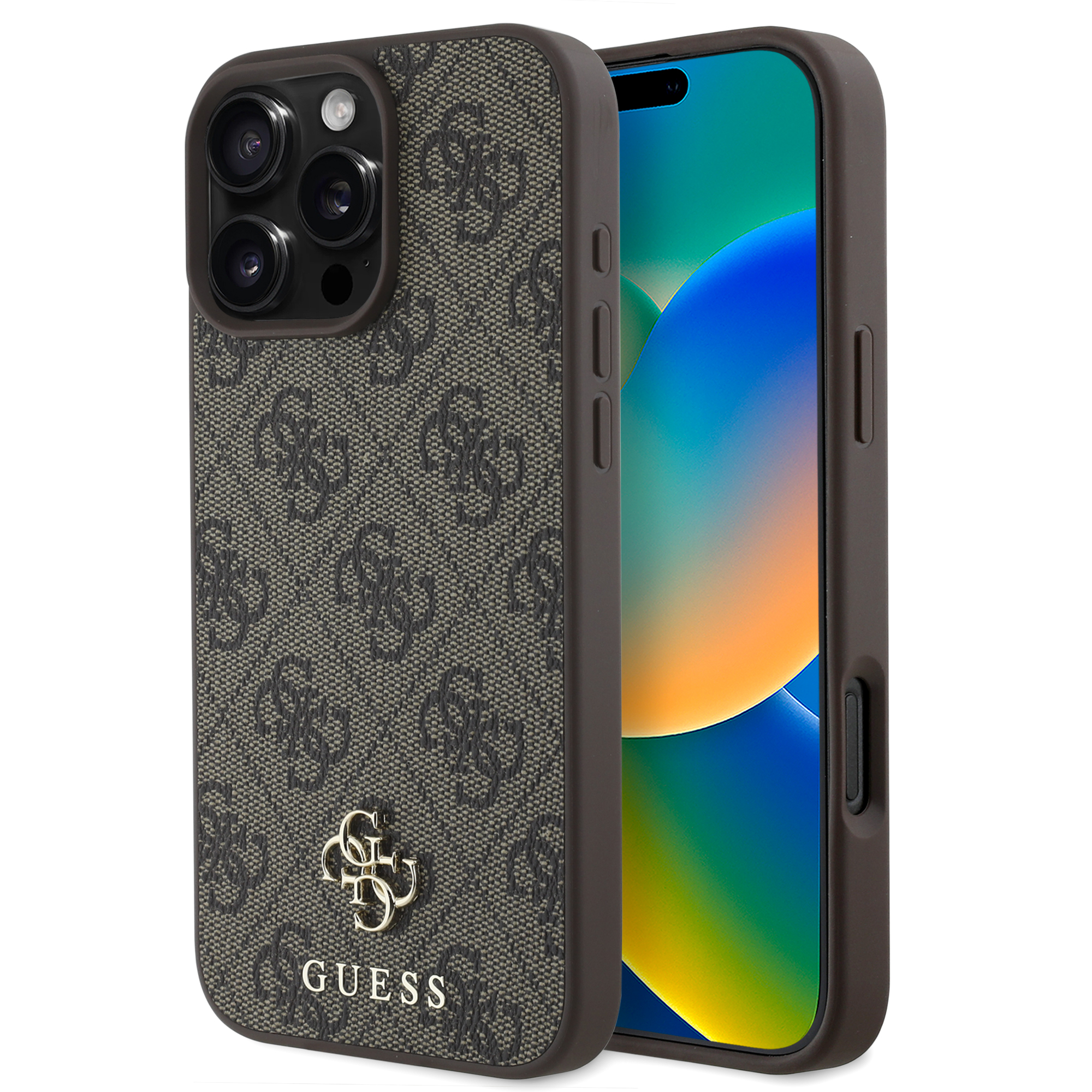 iPhone 16 Pro - GUESS Hard Case MagSafe PU 4G Small And Classic Brown