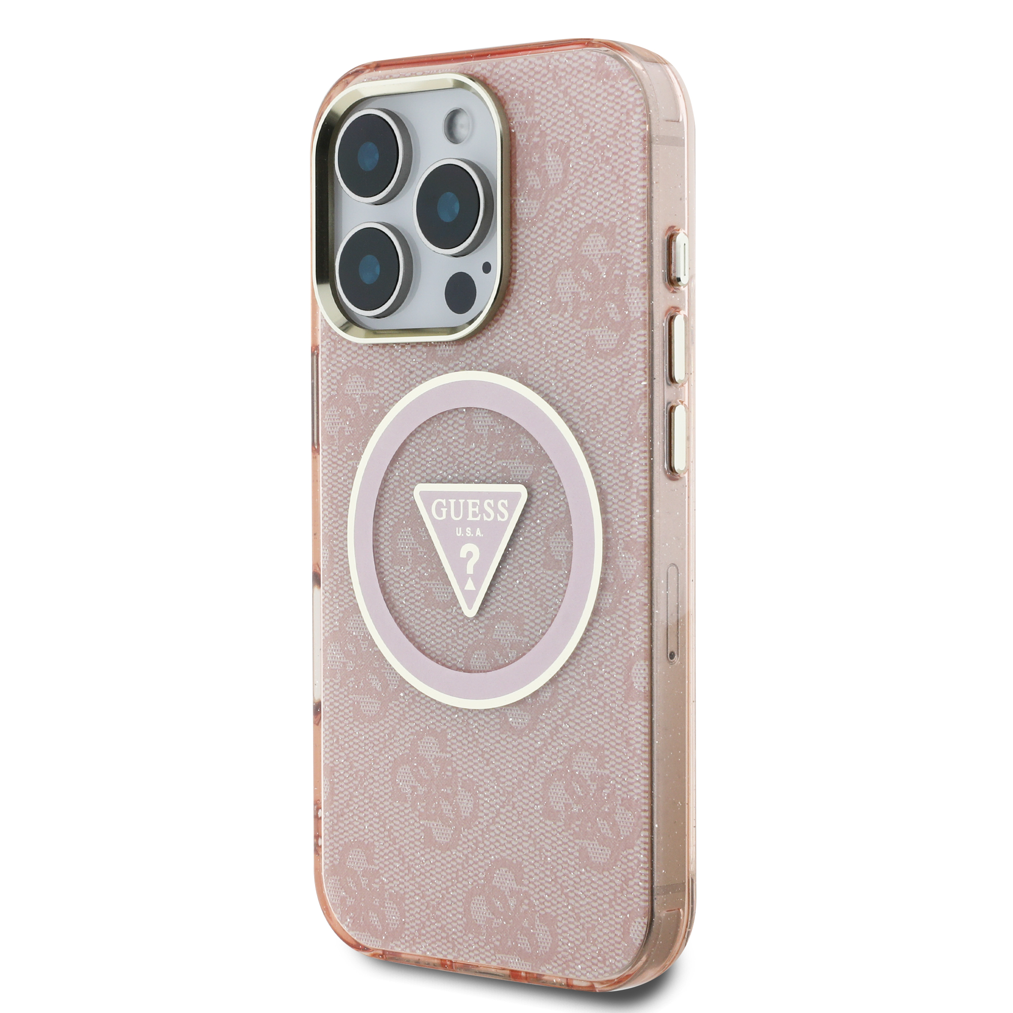 iPhone 16 Pro Max - GUESS Glitter Triangle Pink - 3
