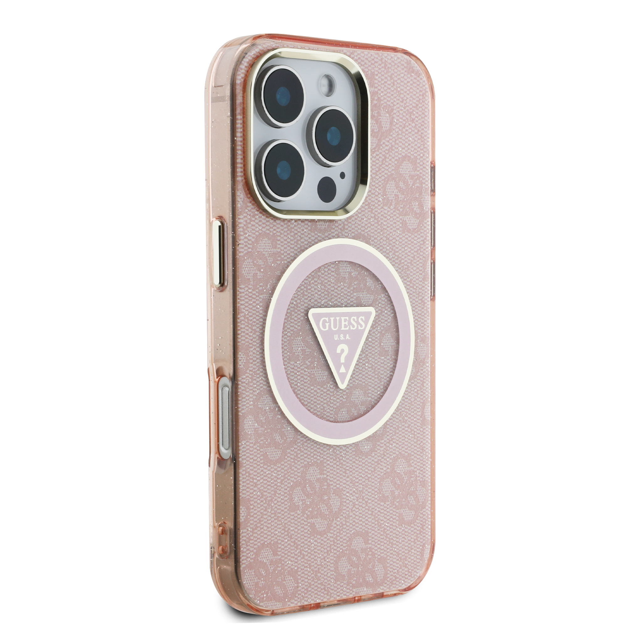 iPhone 16 Pro Max - GUESS Glitter Triangle Pink - 4