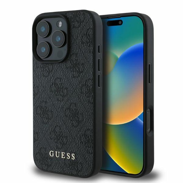 iPhone 16 Pro Max - GUESS Hard Case MagSafe PU 4G Small And Classic Black