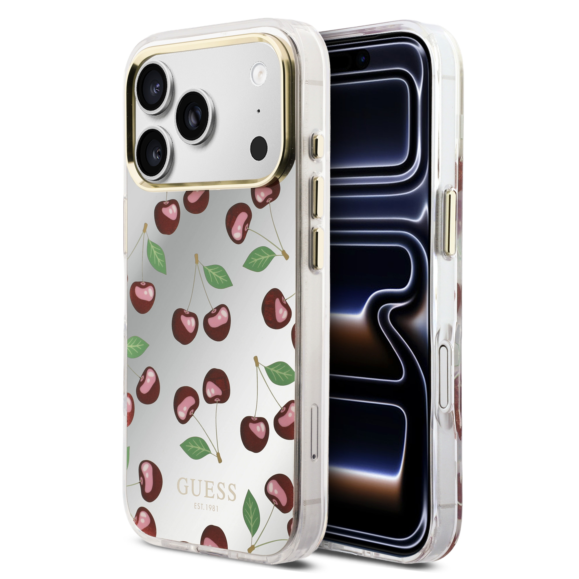 iPhone 17 Pro - GUESS TPU Mirror Cherry Glitter - 2