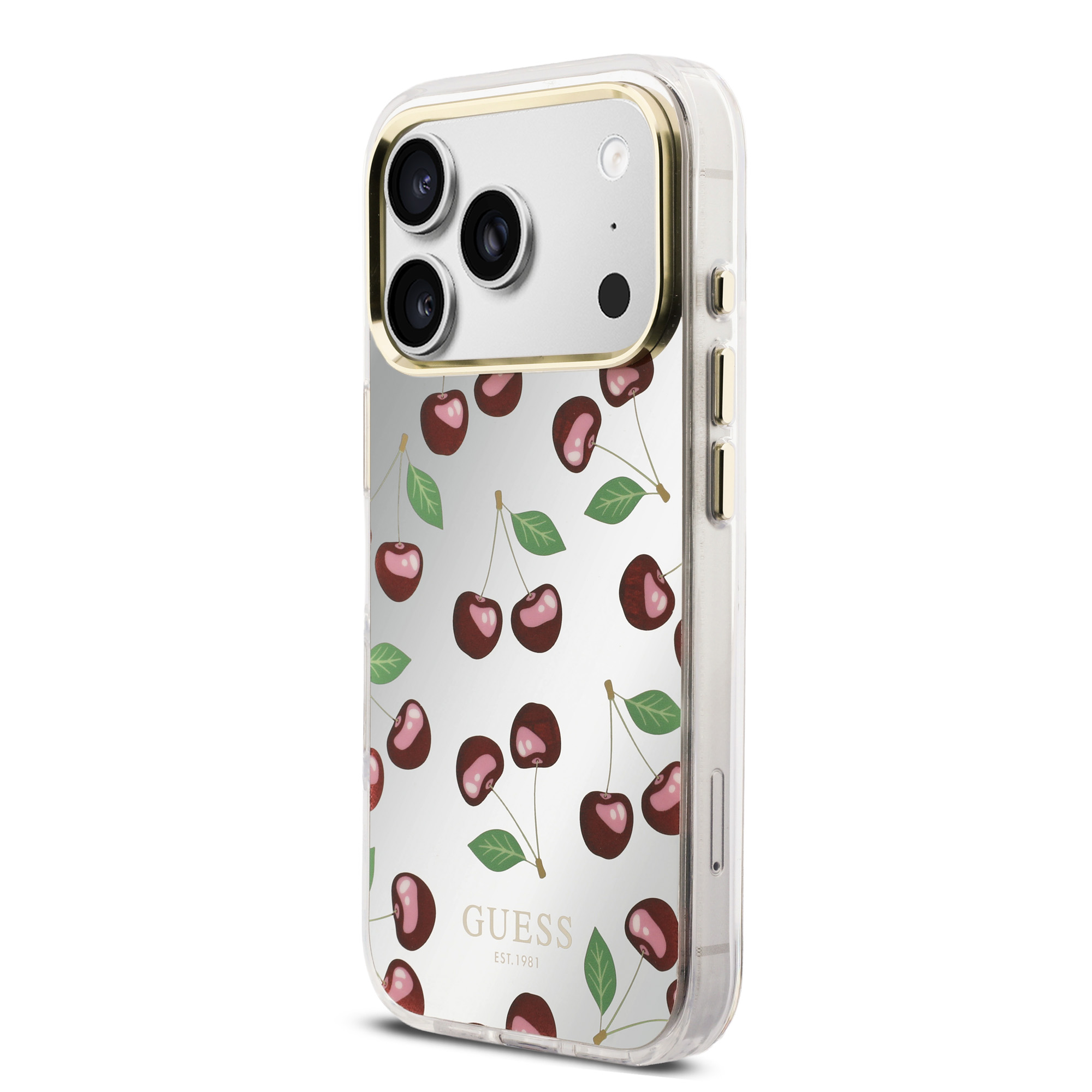 iPhone 17 Pro - GUESS TPU Mirror Cherry Glitter - 3