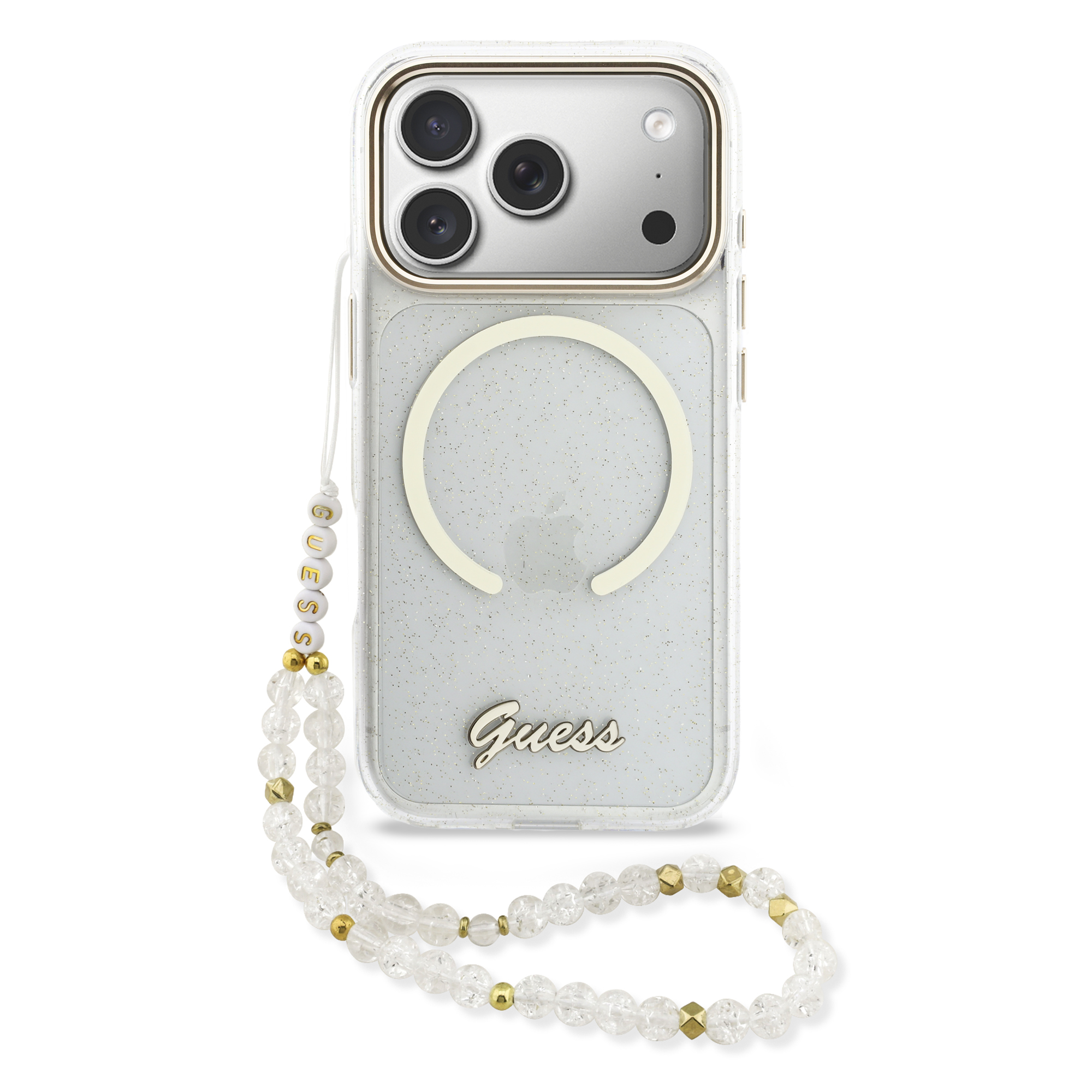 iPhone 17 Pro - GUESS Glitters Script Strap Transparent - 2