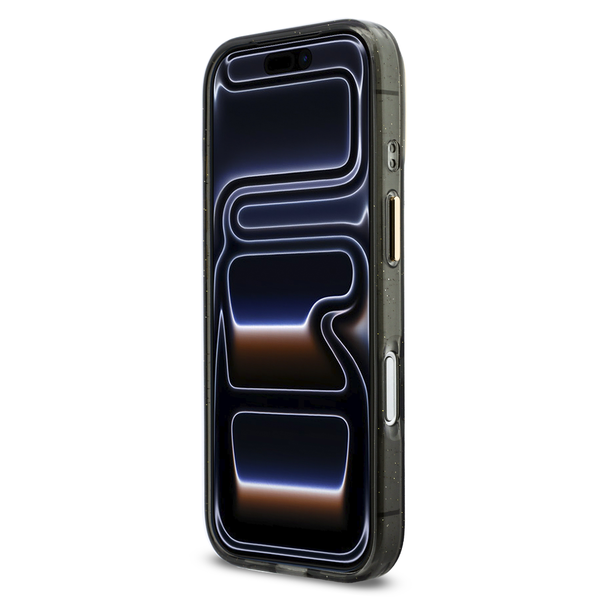 iPhone 17 Pro - GUESS Glitters Script Strap Black - 5