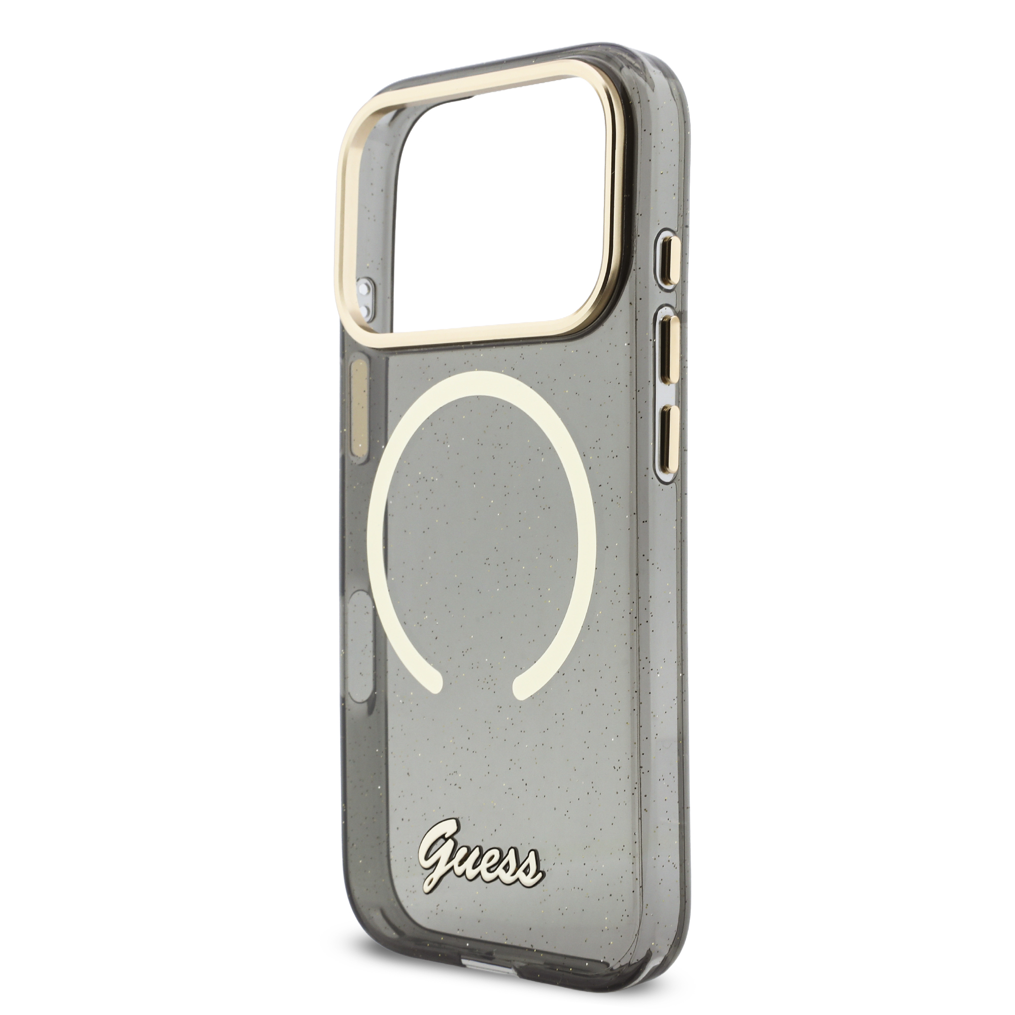 iPhone 17 Pro - GUESS Glitters Script Strap Black - 6