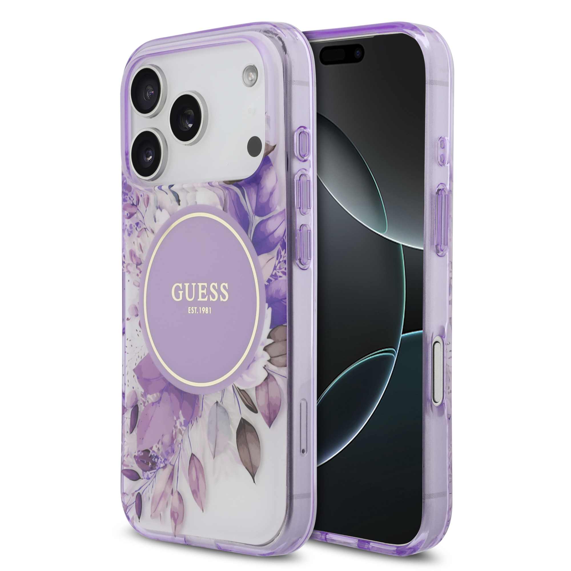 iPhone 17 Pro - GUESS Flower Tonal Circle Purple - 2