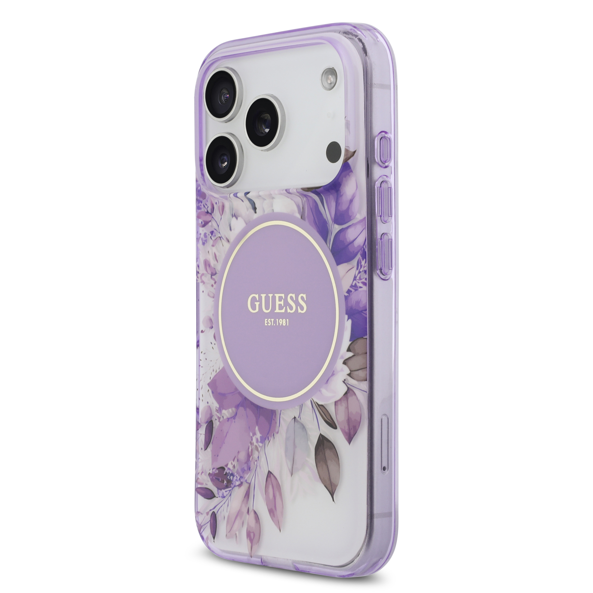 iPhone 17 Pro - GUESS Flower Tonal Circle Purple - 3