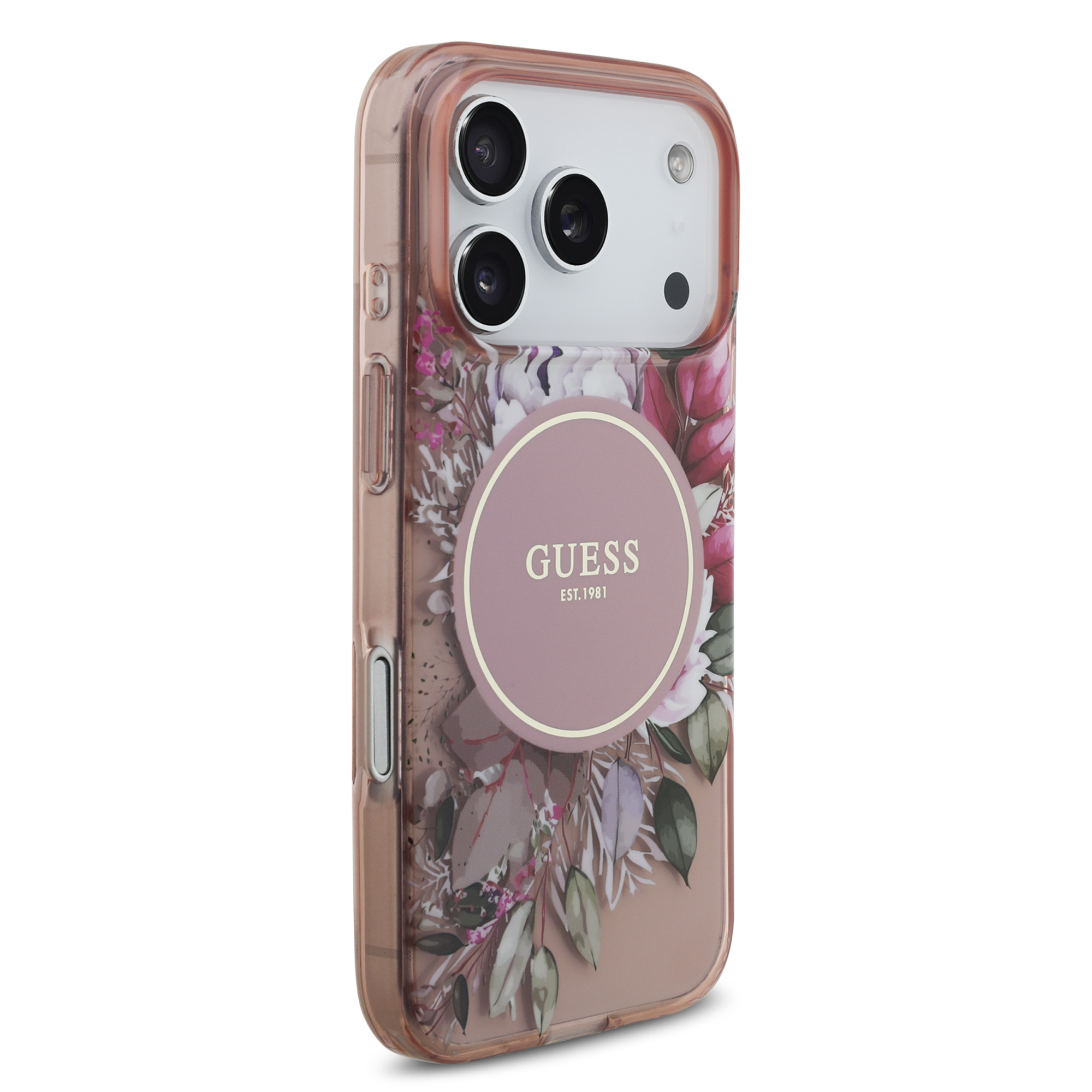 iPhone 17 Pro - GUESS Flowers With Pearl Strap Pink - 4