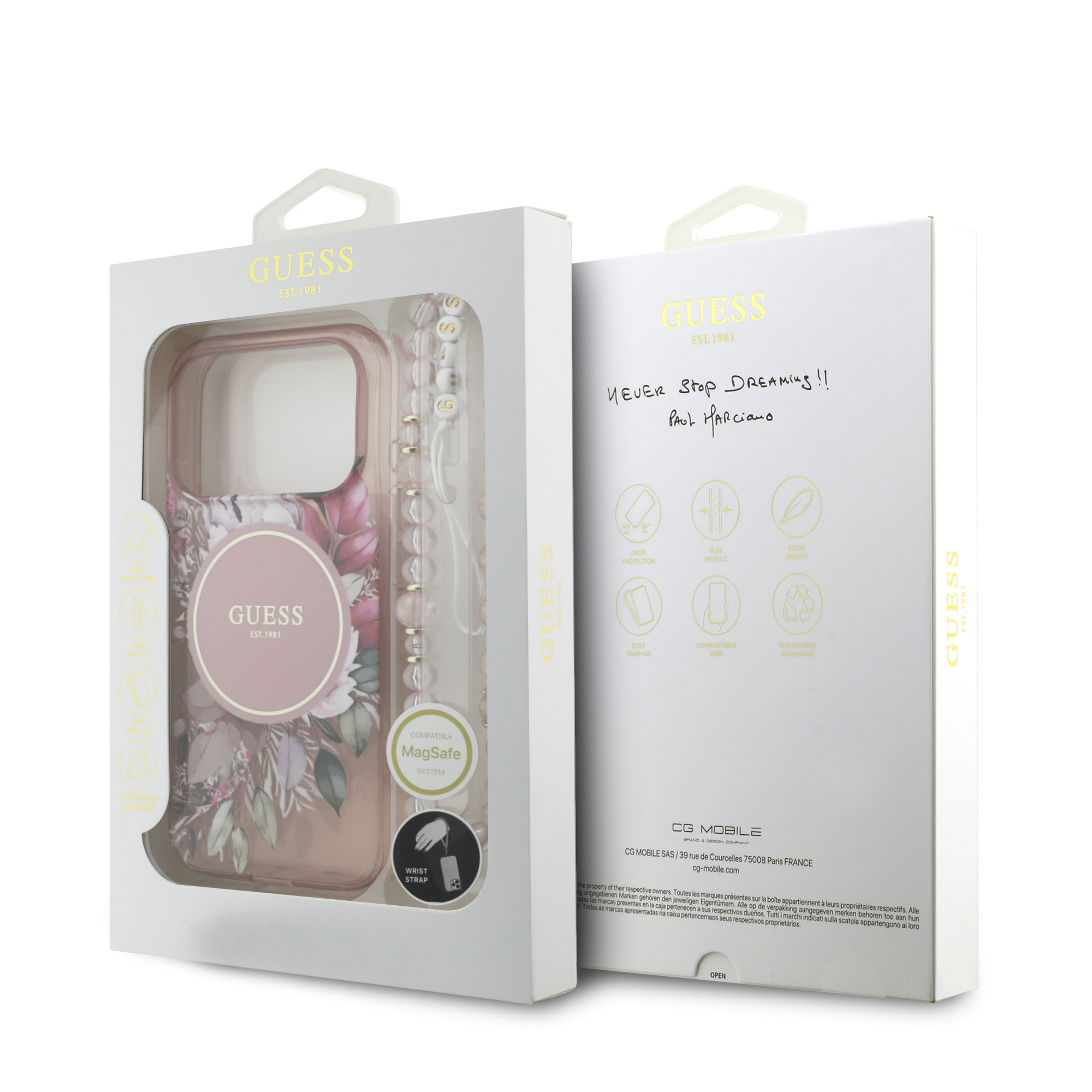 iPhone 17 Pro - GUESS Flowers With Pearl Strap Pink - 8
