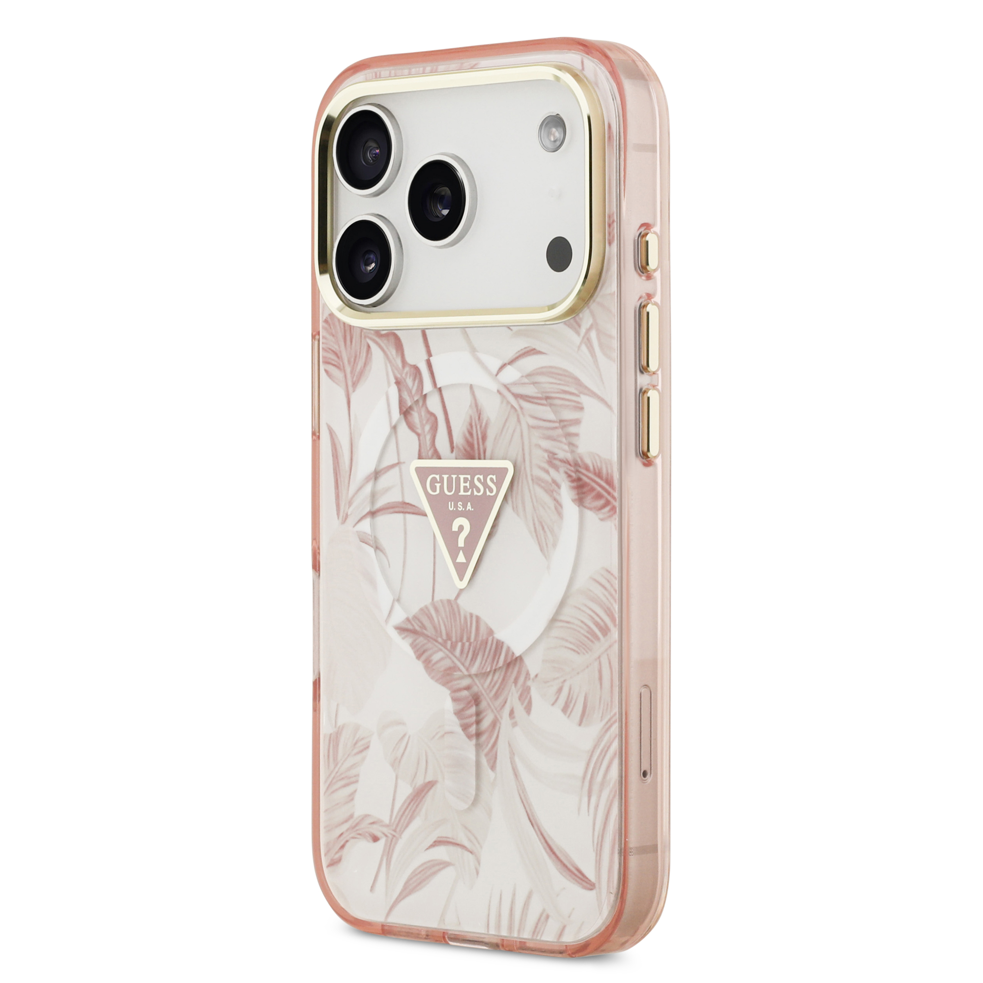 iPhone 17 Pro - GUESS Jungle Tonal Triangle Pink - 3