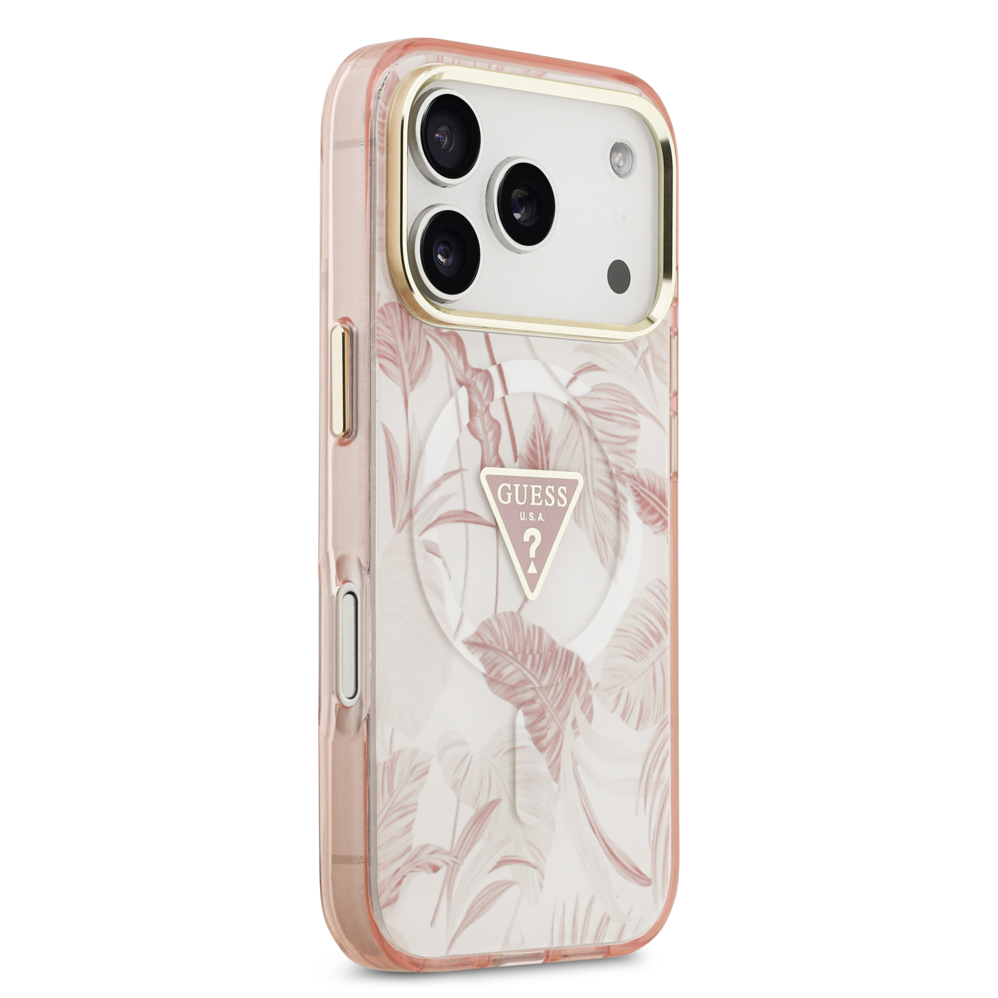 iPhone 17 Pro - GUESS Jungle Tonal Triangle Pink - 4