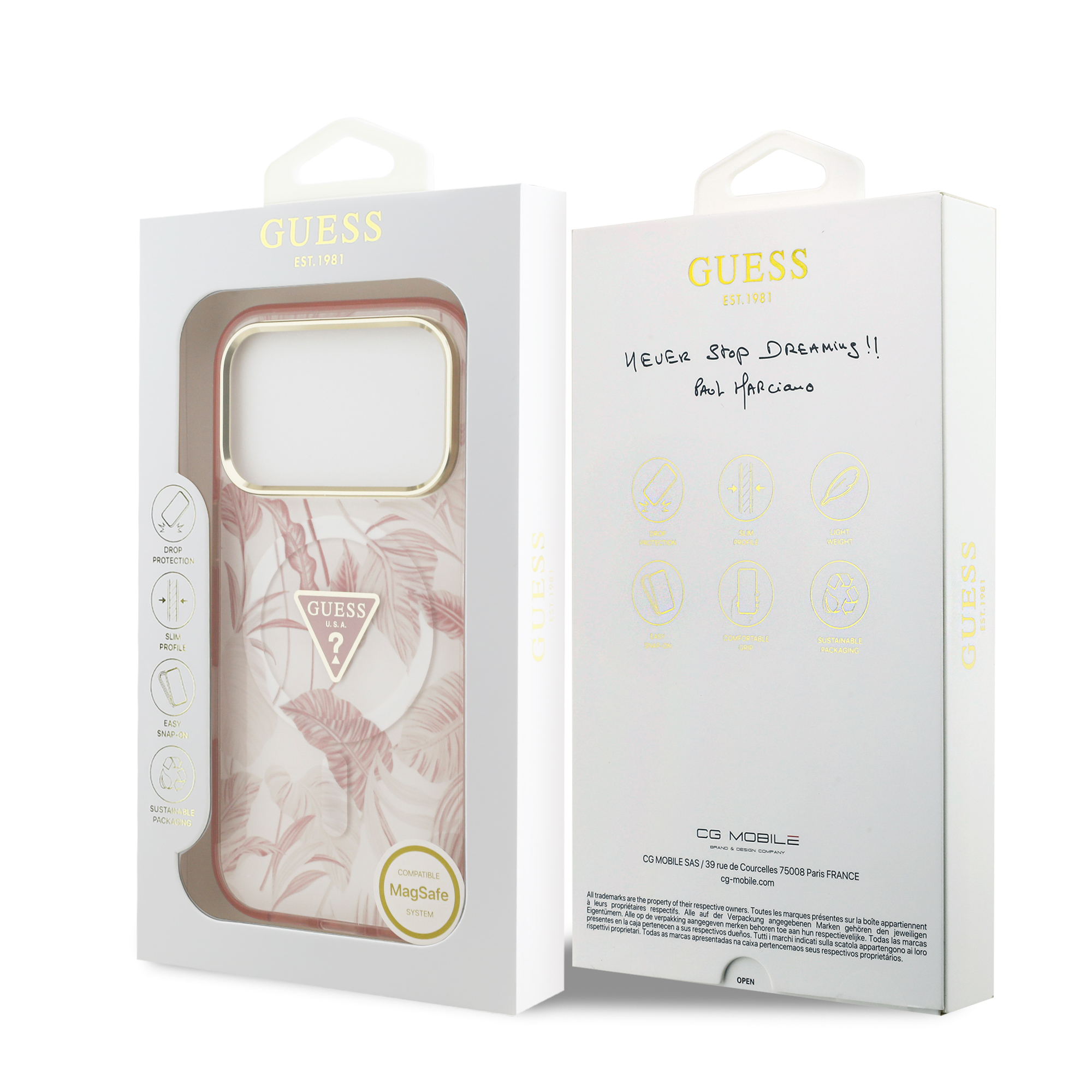 iPhone 17 Pro - GUESS Jungle Tonal Triangle Pink - 8