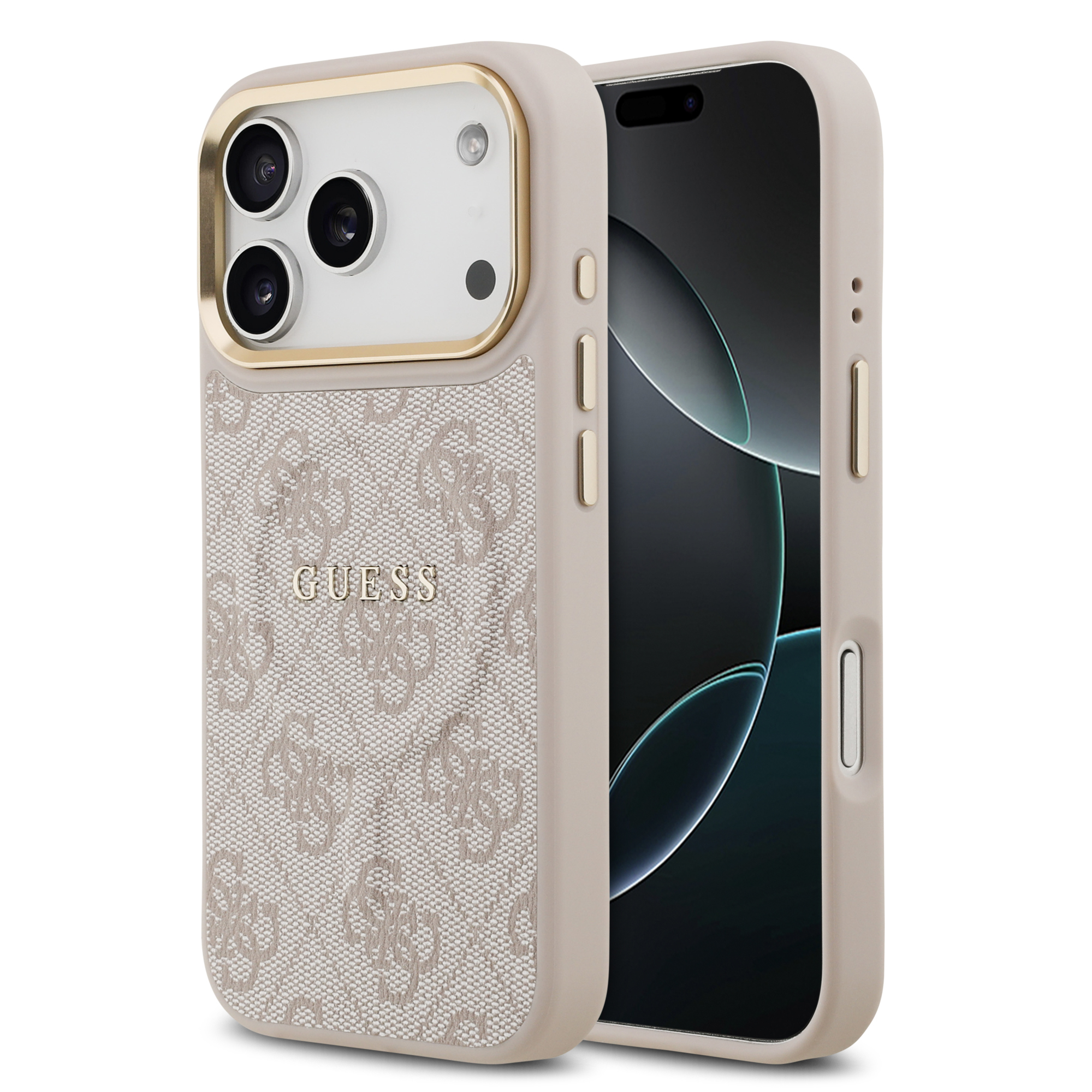iPhone 17 Pro - GUESS Leather With Classic Logo Pink