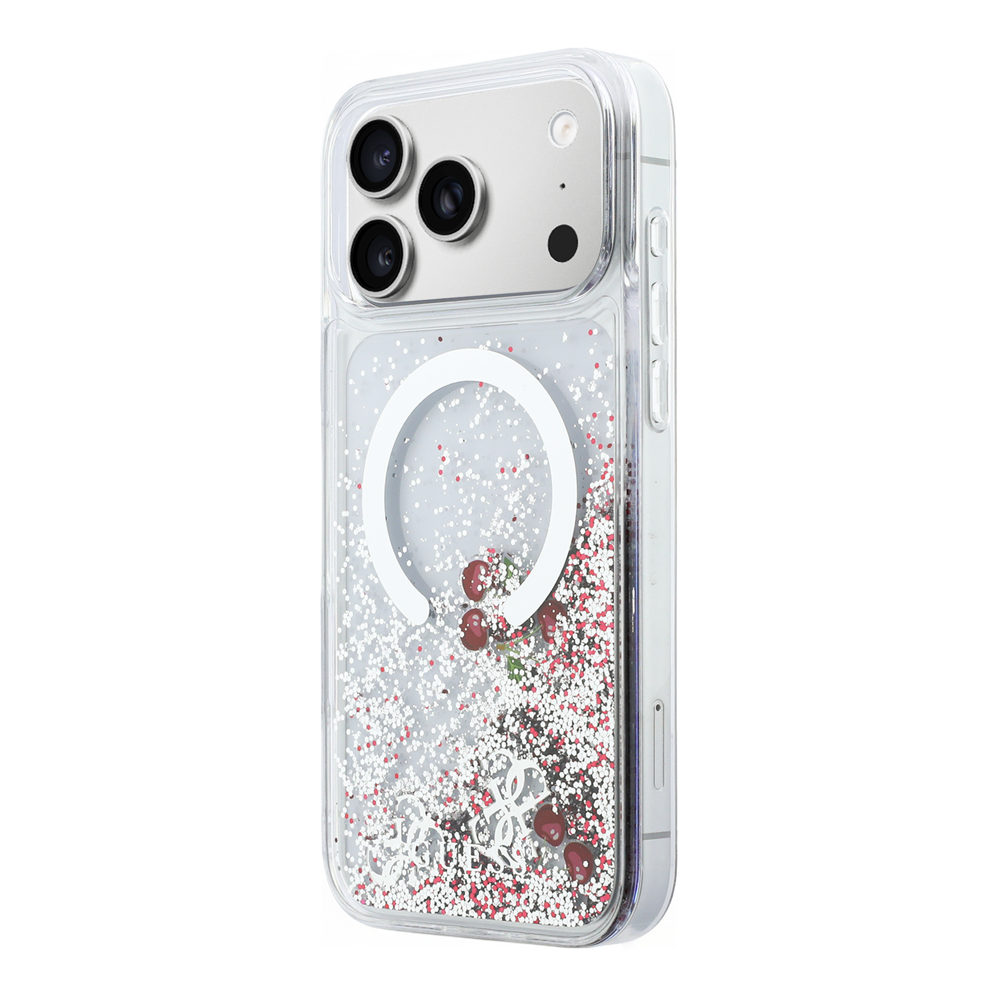 iPhone 17 Pro Max - GUESS Liquid Glitter With Cherries Silver - 3