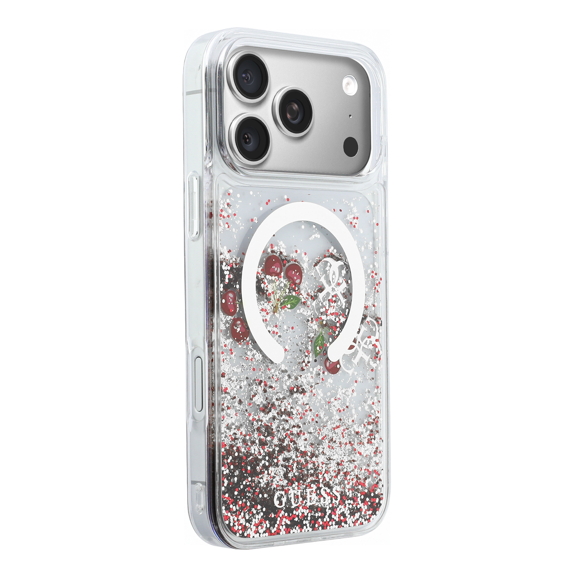 iPhone 17 Pro Max - GUESS Liquid Glitter With Cherries Silver - 4