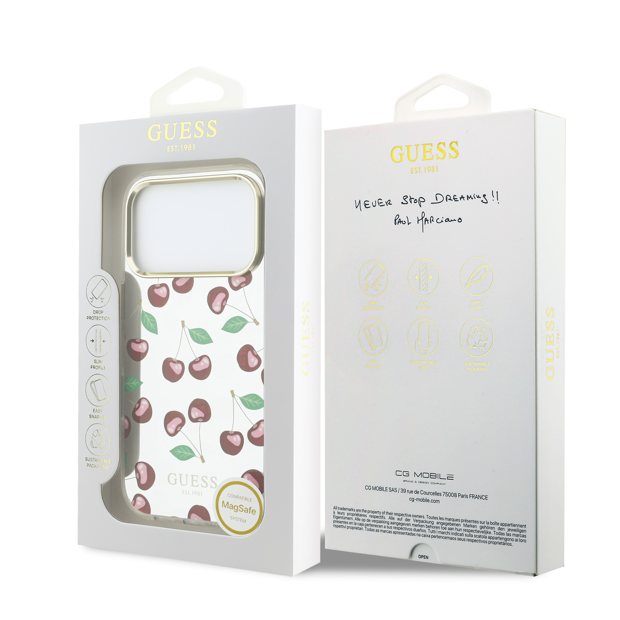 iPhone 17 Pro Max - GUESS TPU Mirror Cherry Glitter - 8