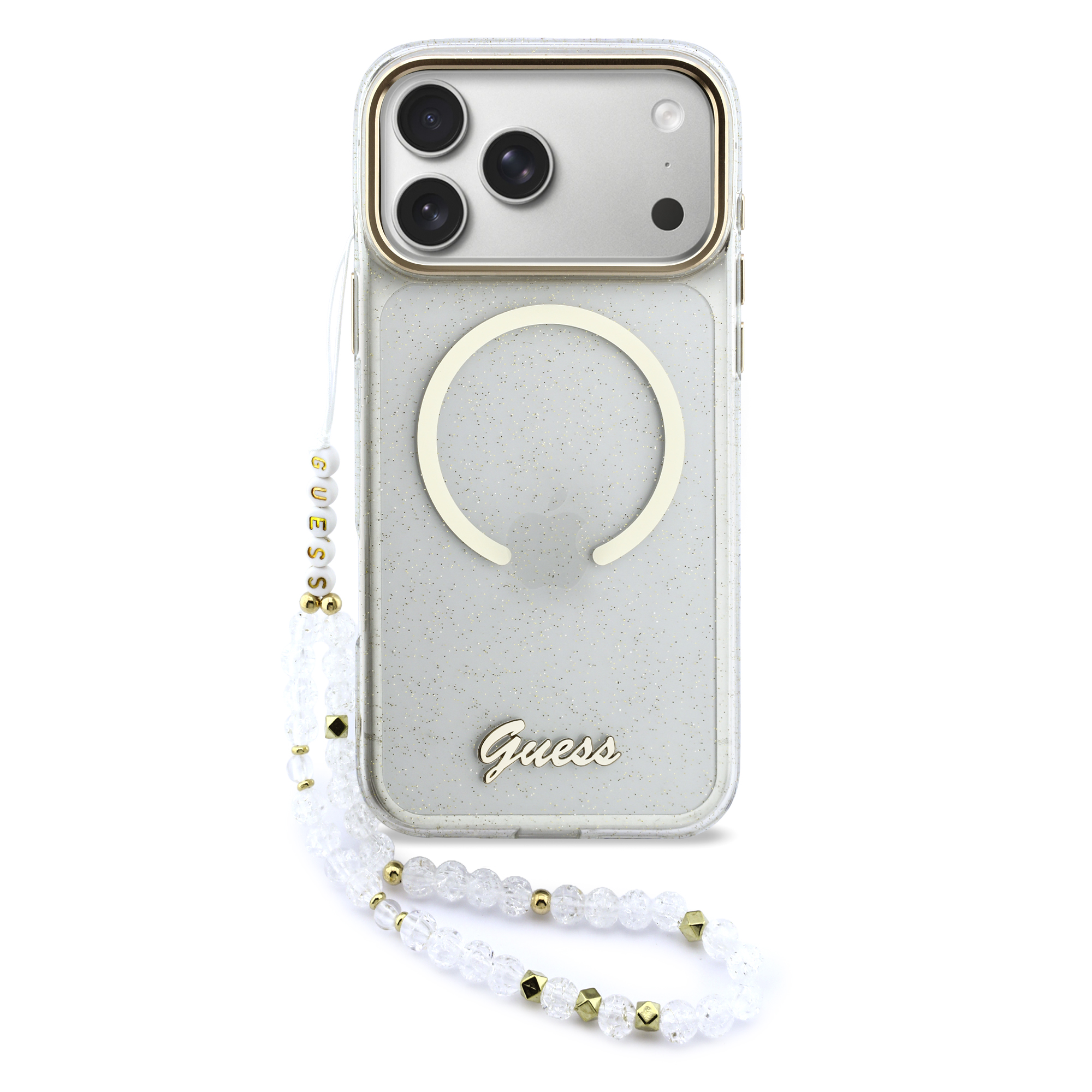 iPhone 17 Pro Max - GUESS Glitters Script Strap Transparent - 2