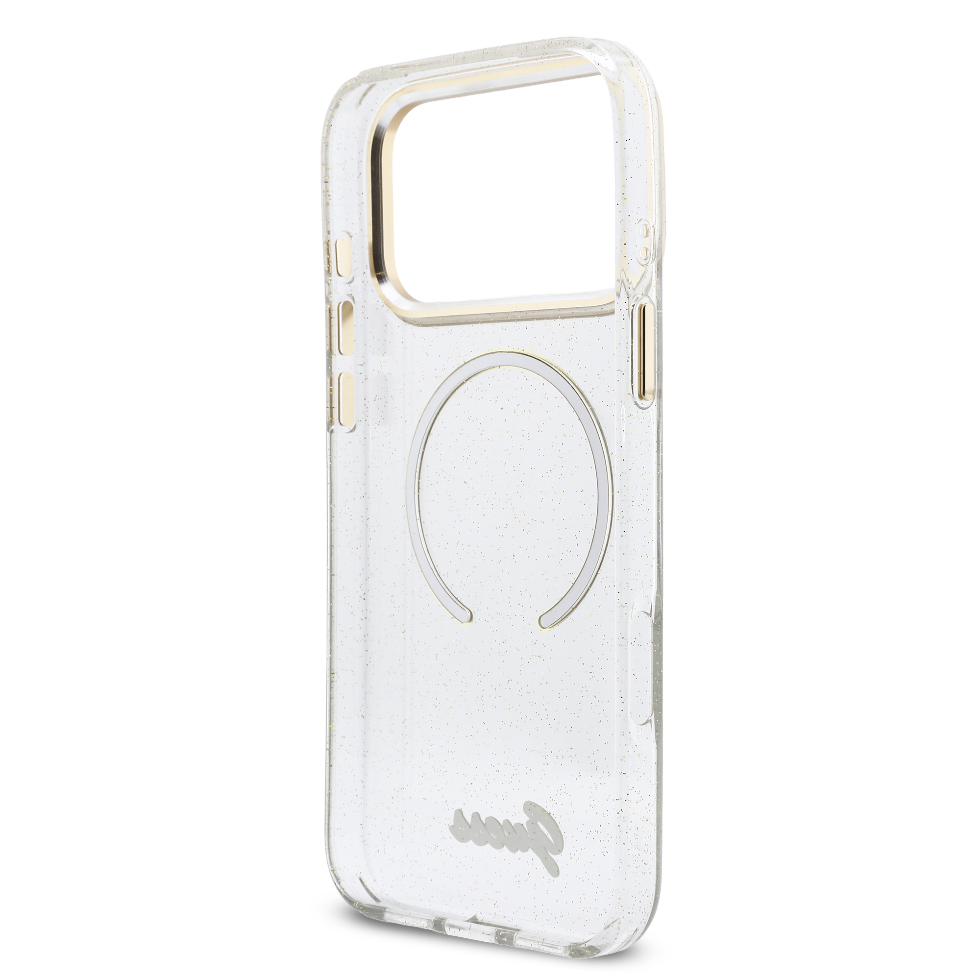 iPhone 17 Pro Max - GUESS Glitters Script Strap Transparent - 7