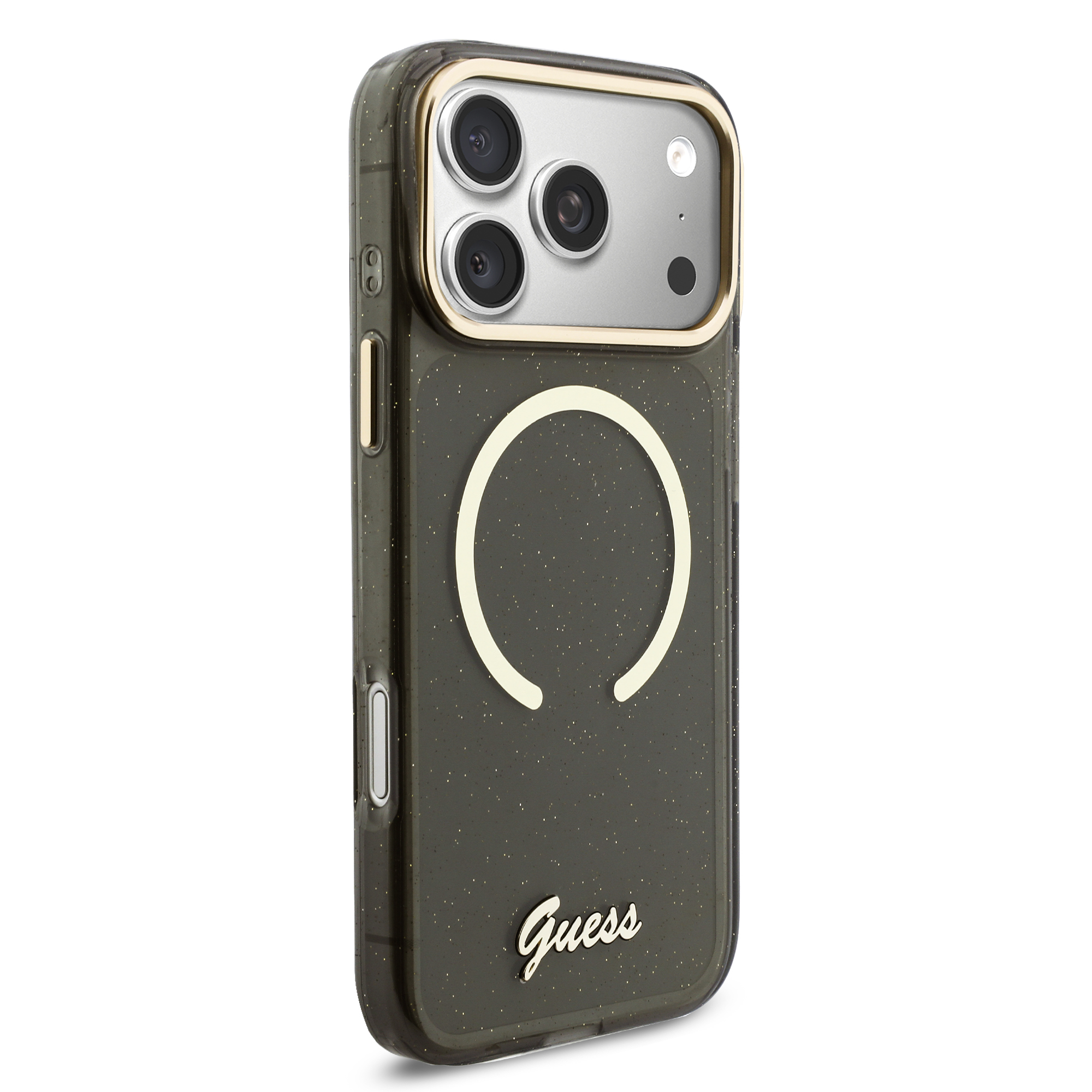 iPhone 17 Pro Max - GUESS Glitters Script Strap Black - 3