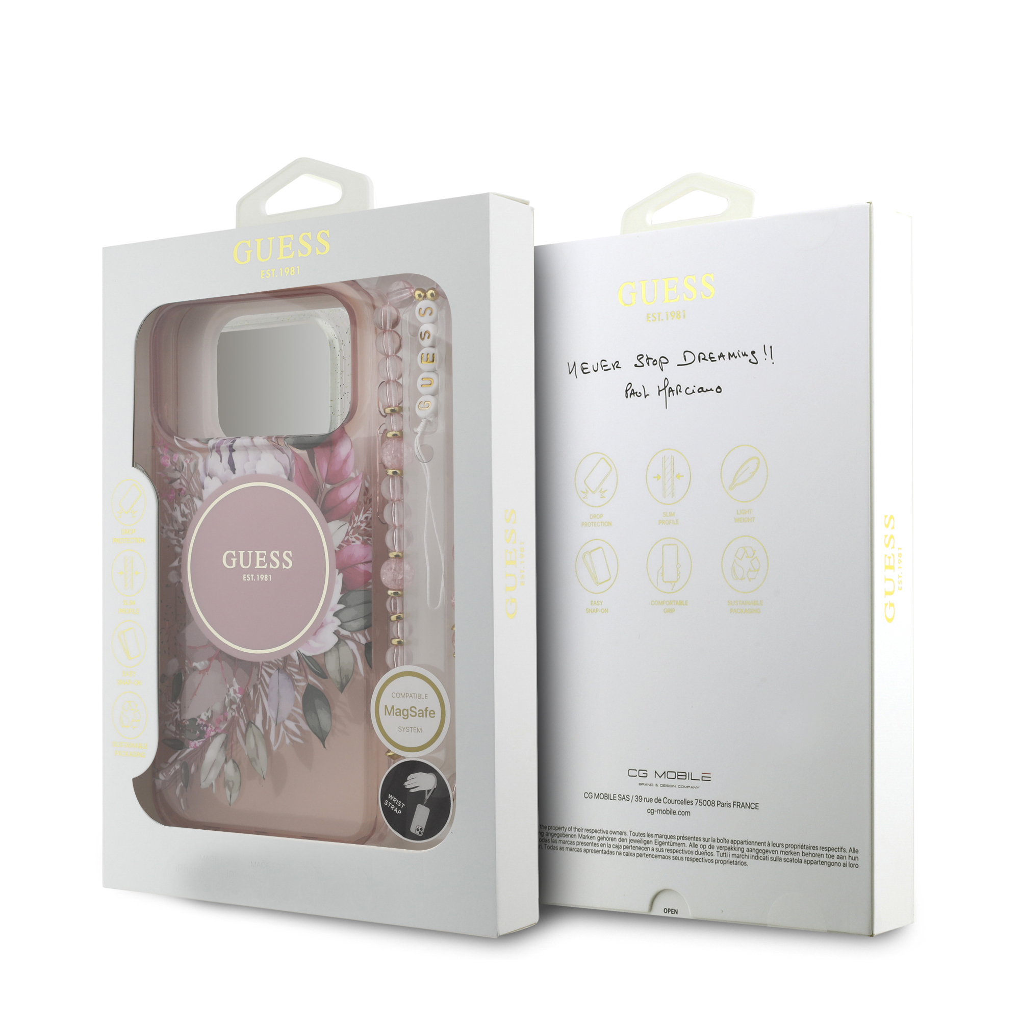 iPhone 17 Pro Max - GUESS Flowers With Pearl Strap Pink - 8