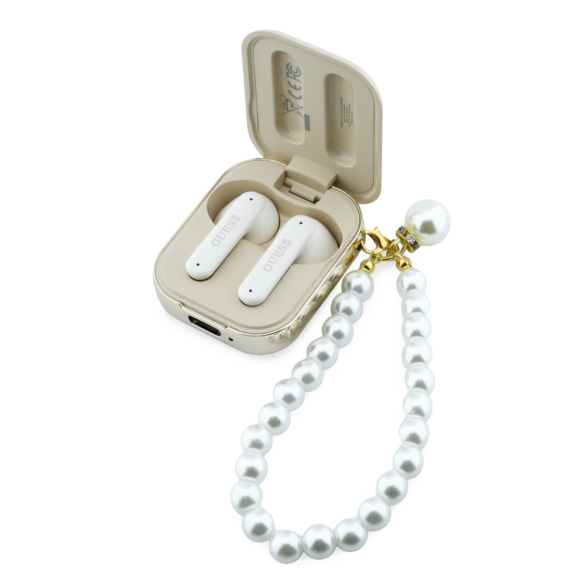 TWS Earbuds - GUESS Pearl Strap Beige - 3