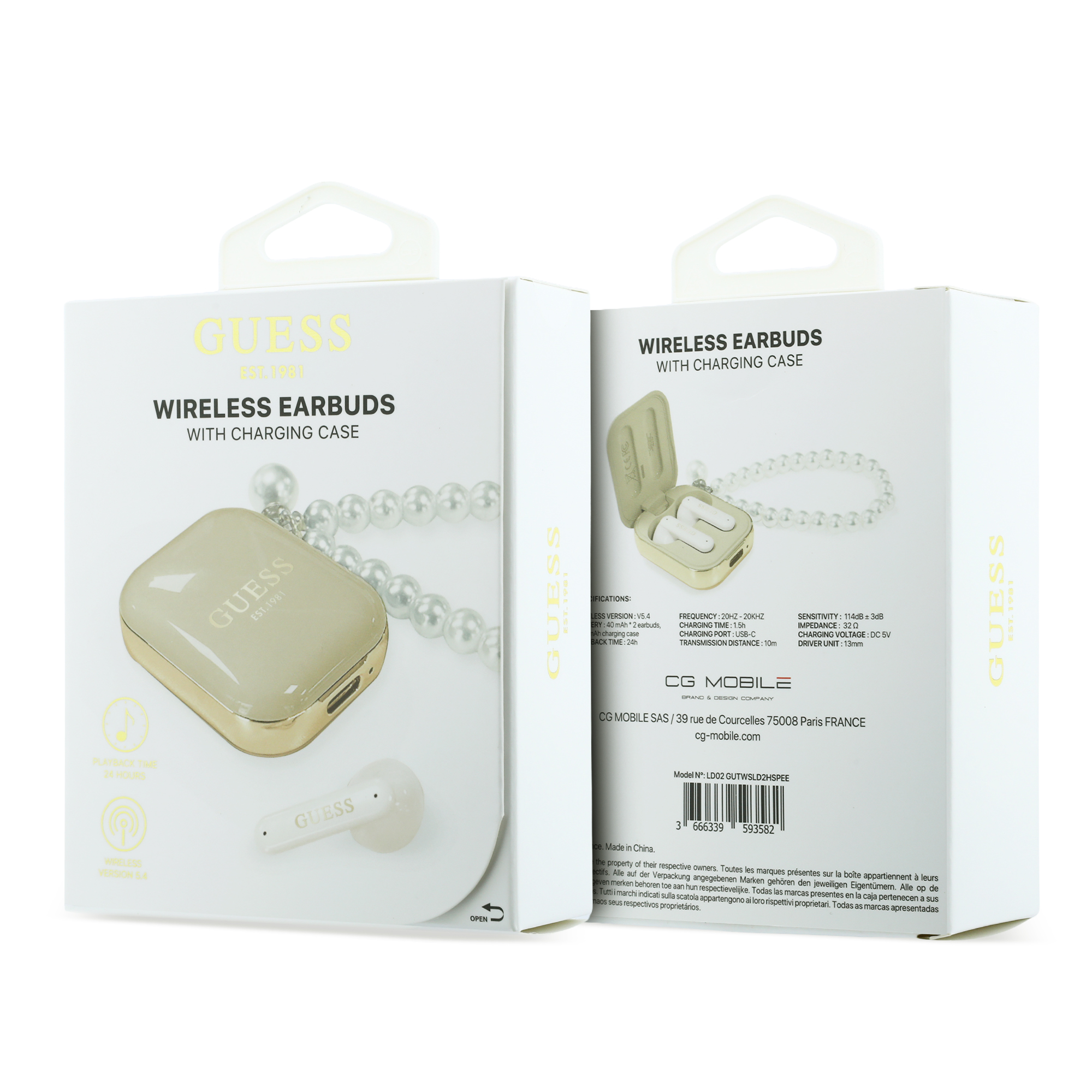 TWS Earbuds - GUESS Pearl Strap Beige - 5