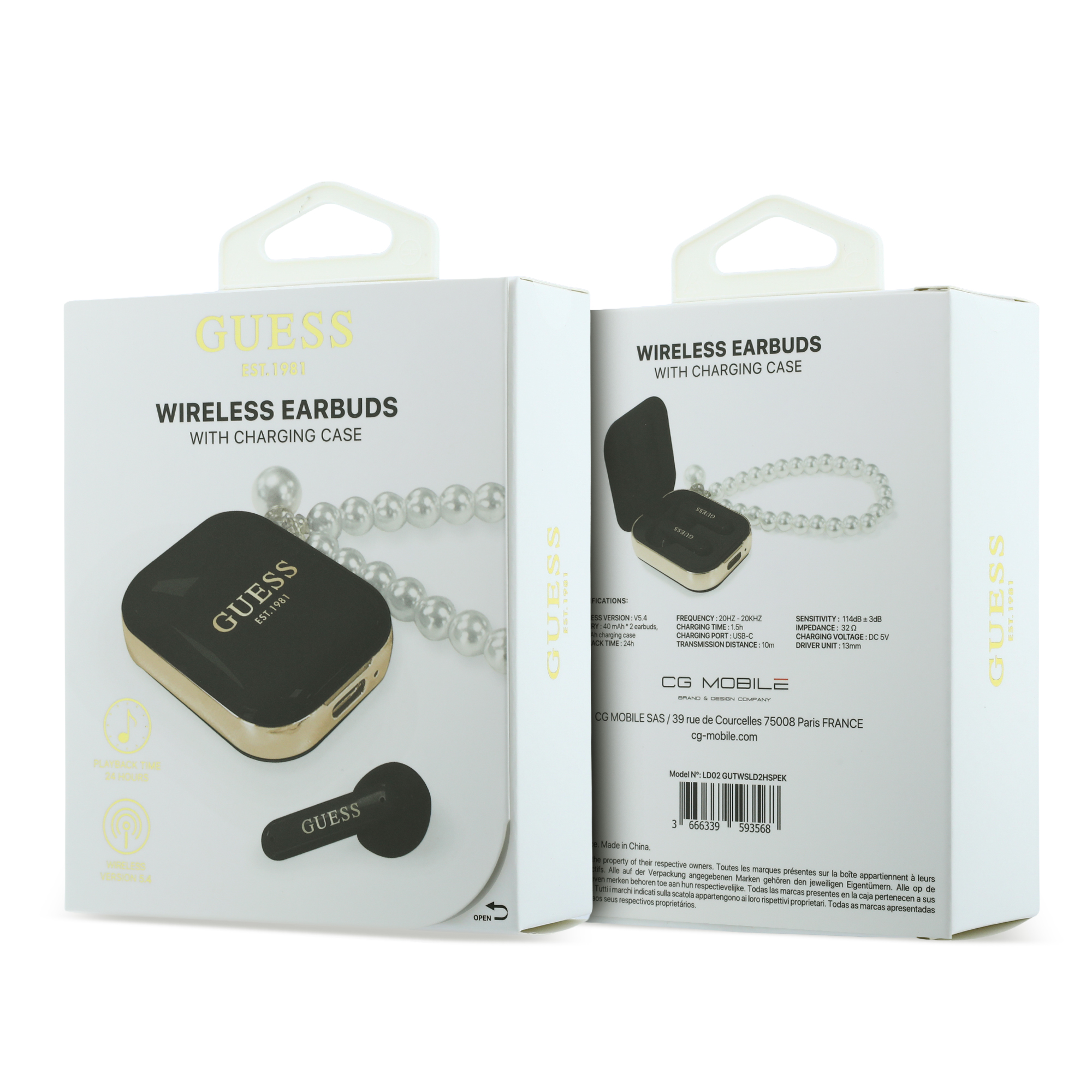 TWS Earbuds - GUESS Pearl Strap Black - 5